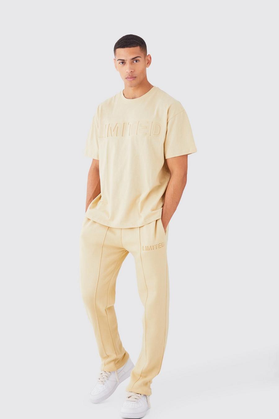 Sand Limited Embossed Stacked T-shirt Tracksuit image number 1