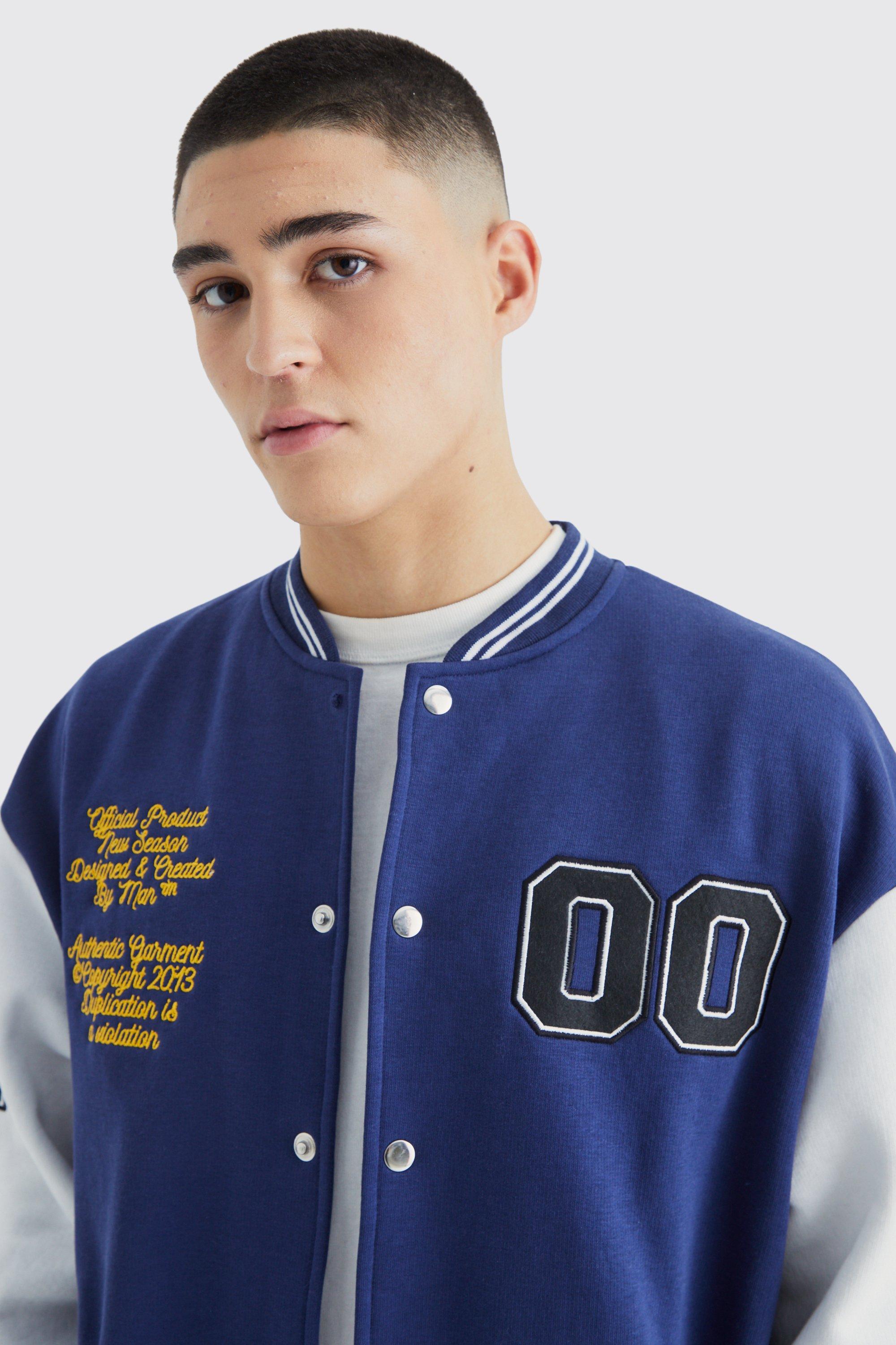 Bomber jacket with badges mens sale