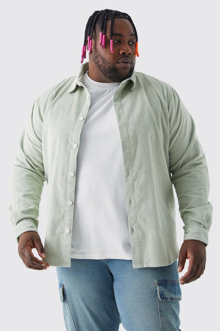 Ecru Plus Long Sleeve Cord Shirt image number 1