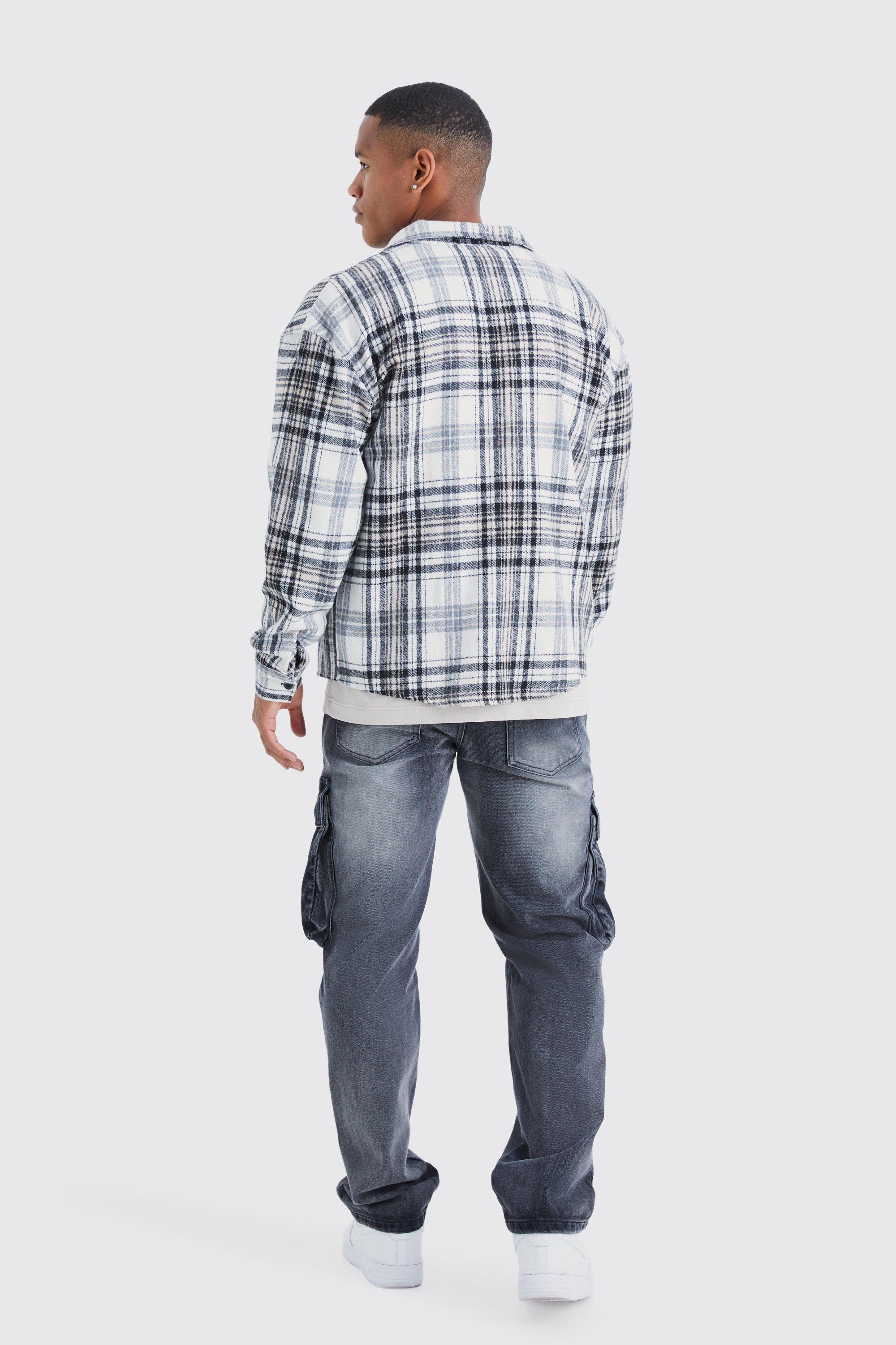 Flannel and hot sale jeans men