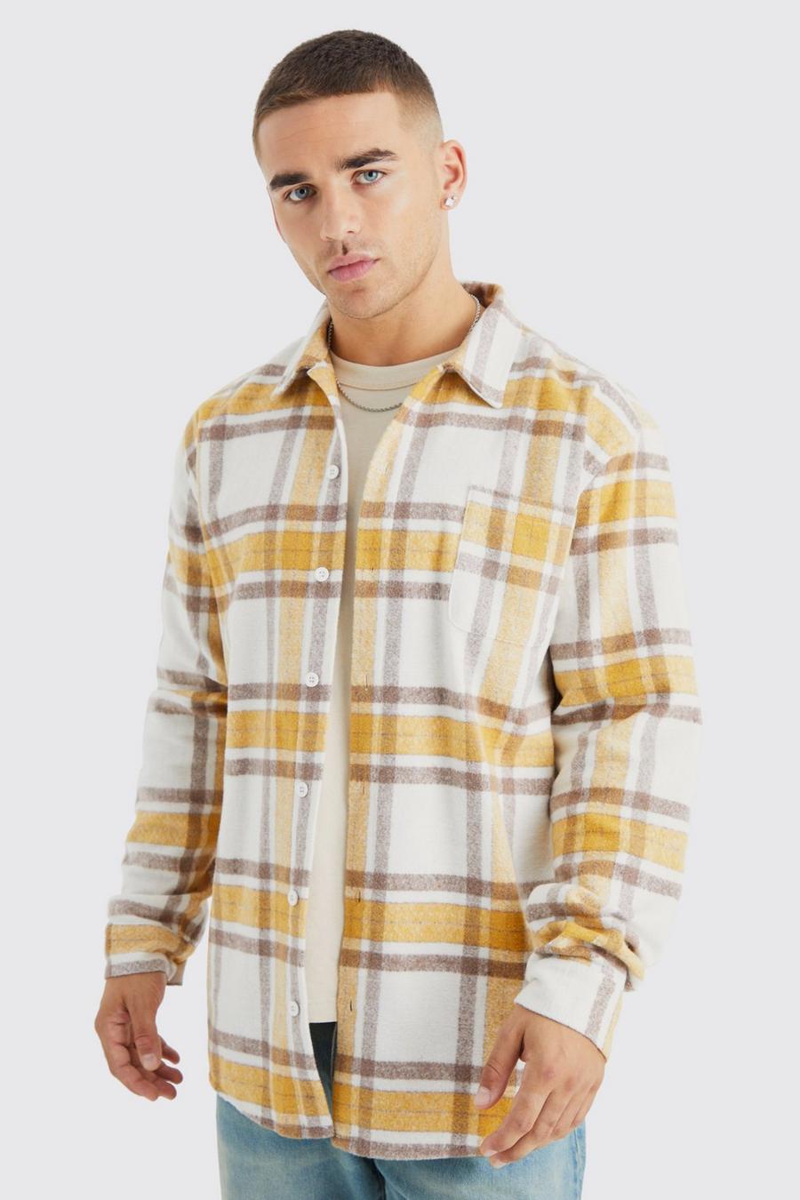 Mustard yellow Oversized Flannel Check Shirt