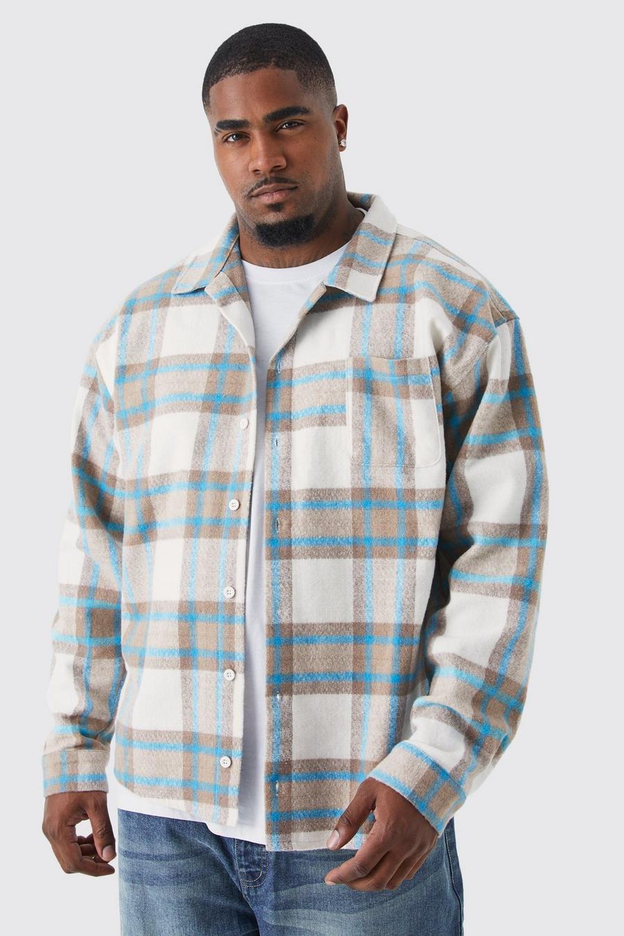 Blue  Plus Boxy Flannel Check Shirt