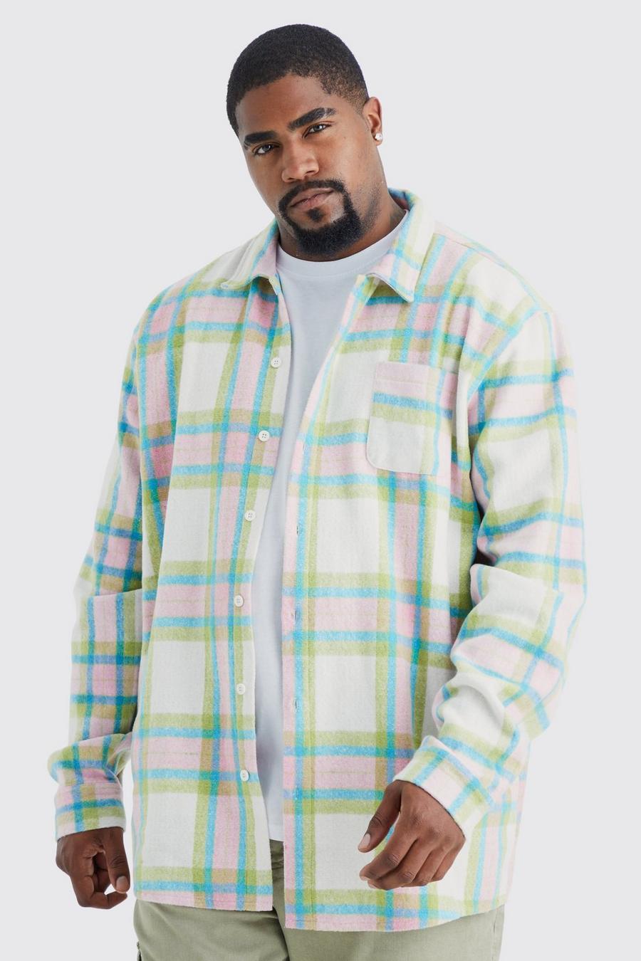 Green Plus Oversized Flannel Check Shirt