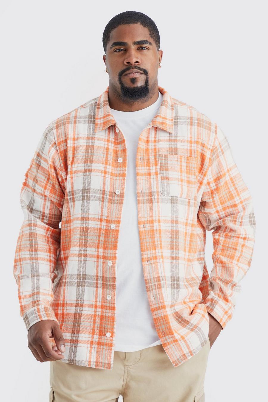 Orange Plus Regular Flannel Check Shirt