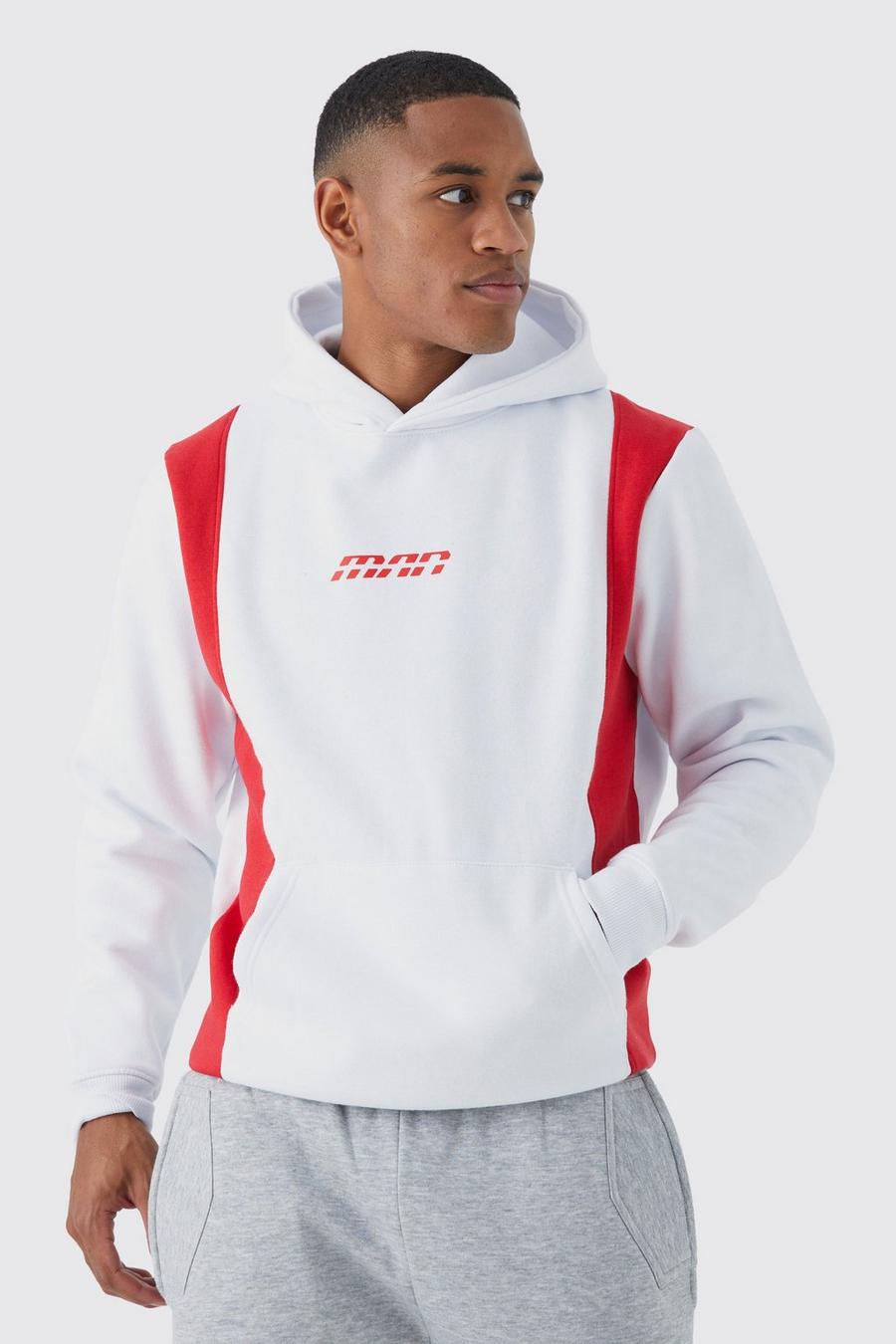 White Core Colour Block Hoodie image number 1