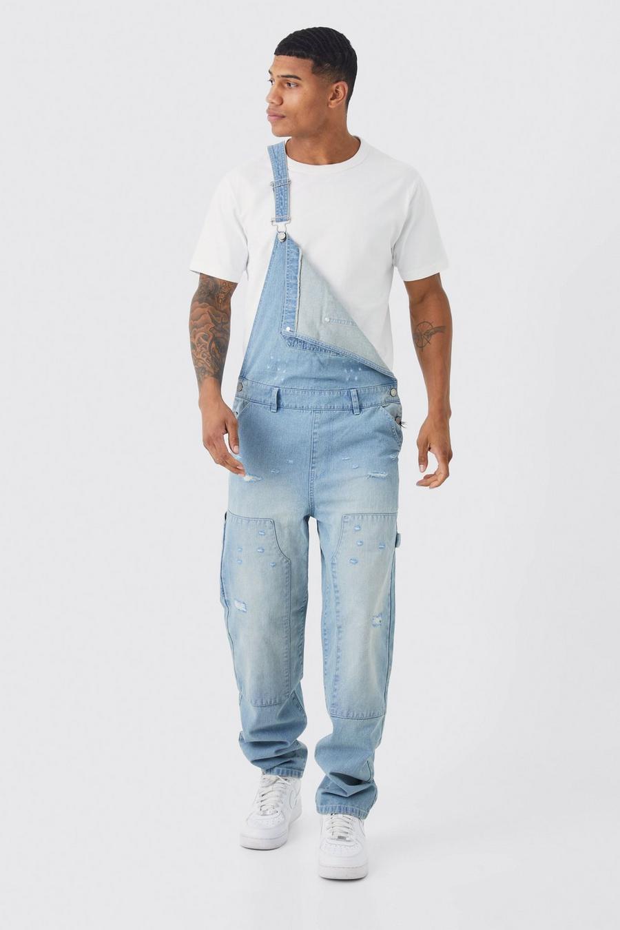 Vintage blue Relaxed Carpenter Distressed Dungaree image number 1