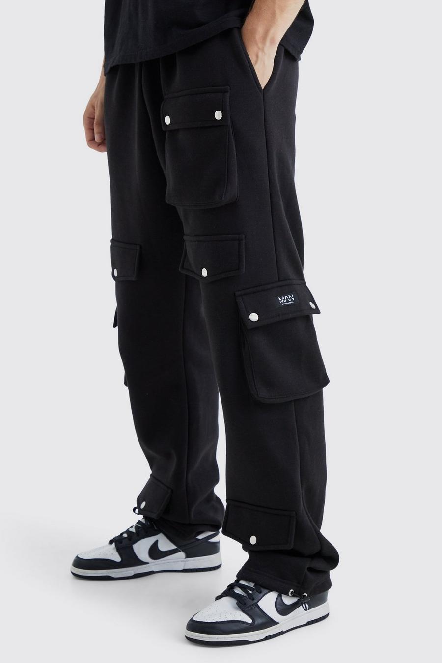 Black Tall Multi Pocket Cargo Jogger With Cuff