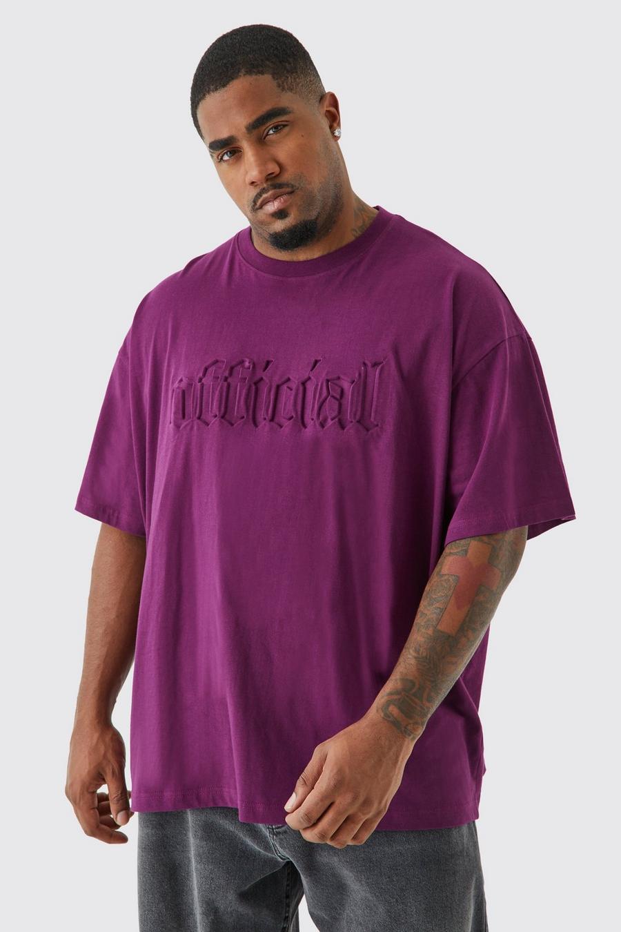 Purple Plus Oversized Official Debossed T-shirt image number 1