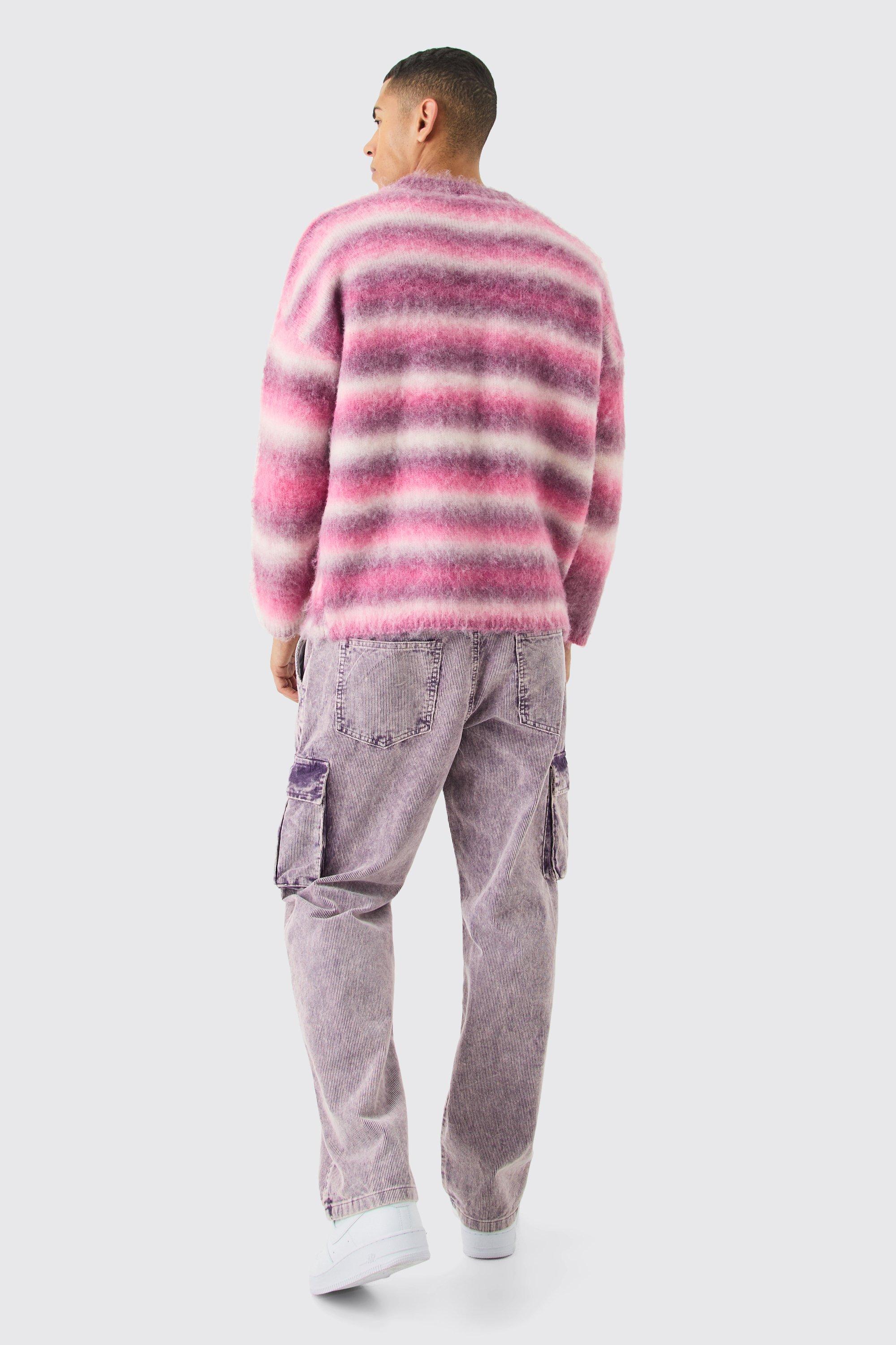 Plus Relaxed Acid Wash Cord Cargo Trouser