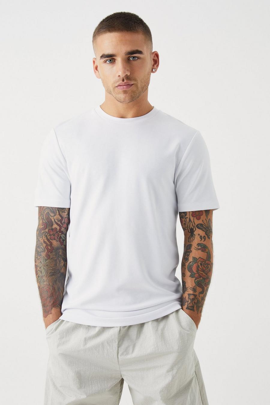 White Luxe Slim Fit T-Shirt image number 1