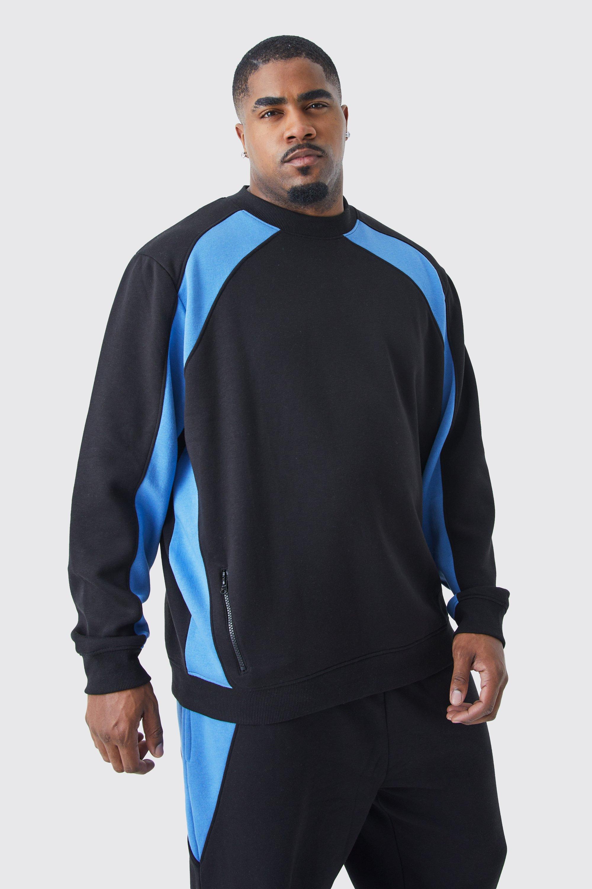 Plus Zip Detail Color Block Sweater Tracksuit boohoo USA