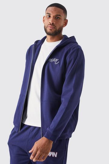 Tall Man Zip Through Hoodie navy