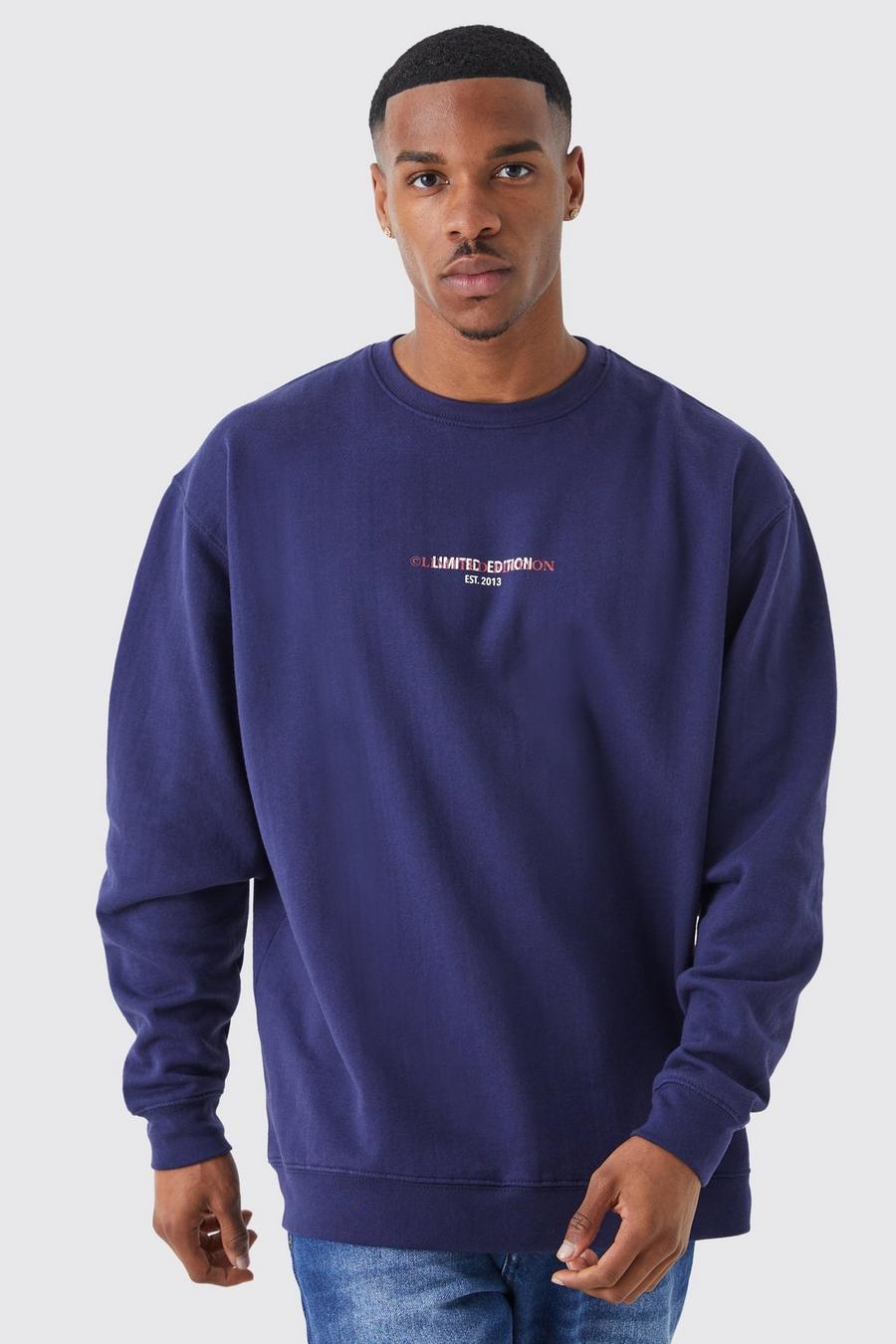 Navy marinblå Oversized Limited  Sweatshirt 