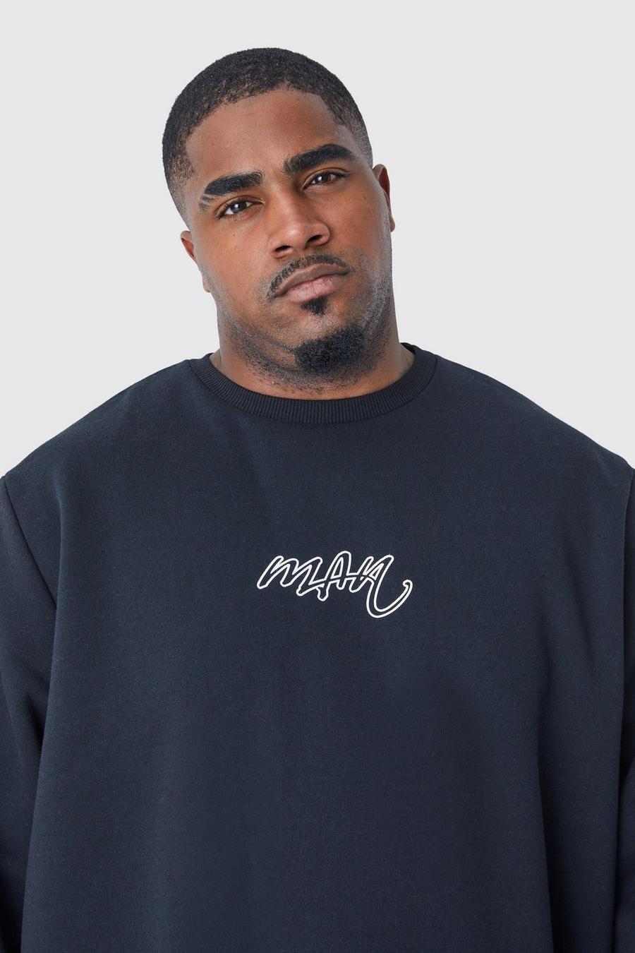 Black Plus Man Basic Sweatshirt