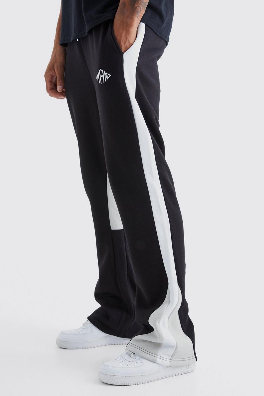 Pantaloni tuta Tall Man a blocchi di colore con inserti, Black