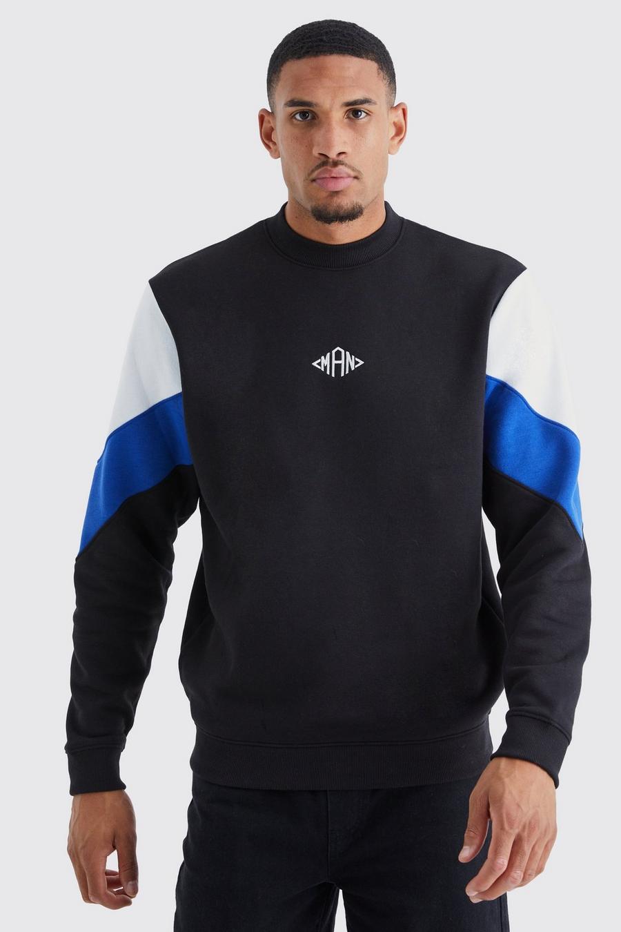 Cobalt Tall Man Colour Block Extended Neck Sweatshirt image number 1