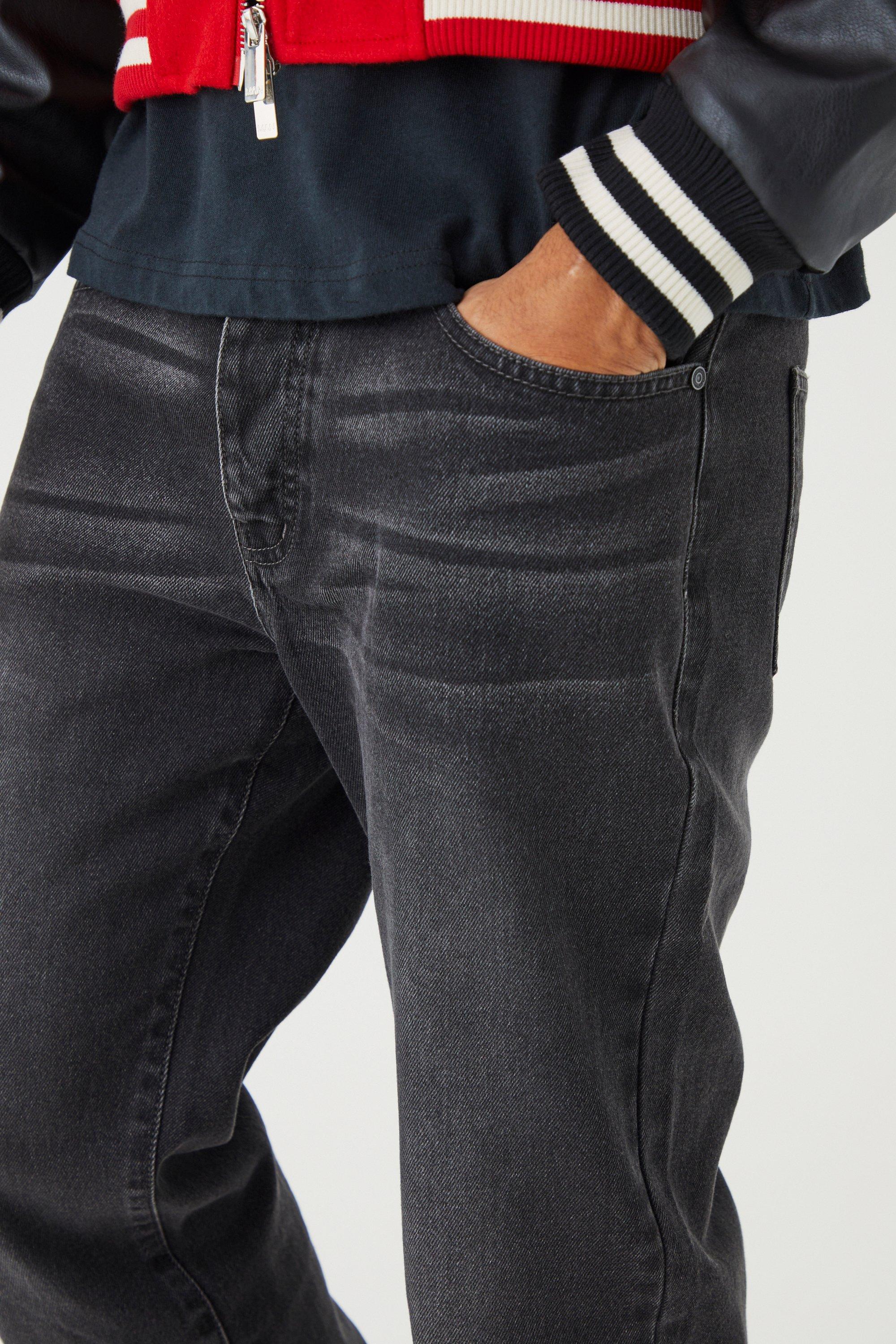 Regular-fit jeans in gray rigid denim