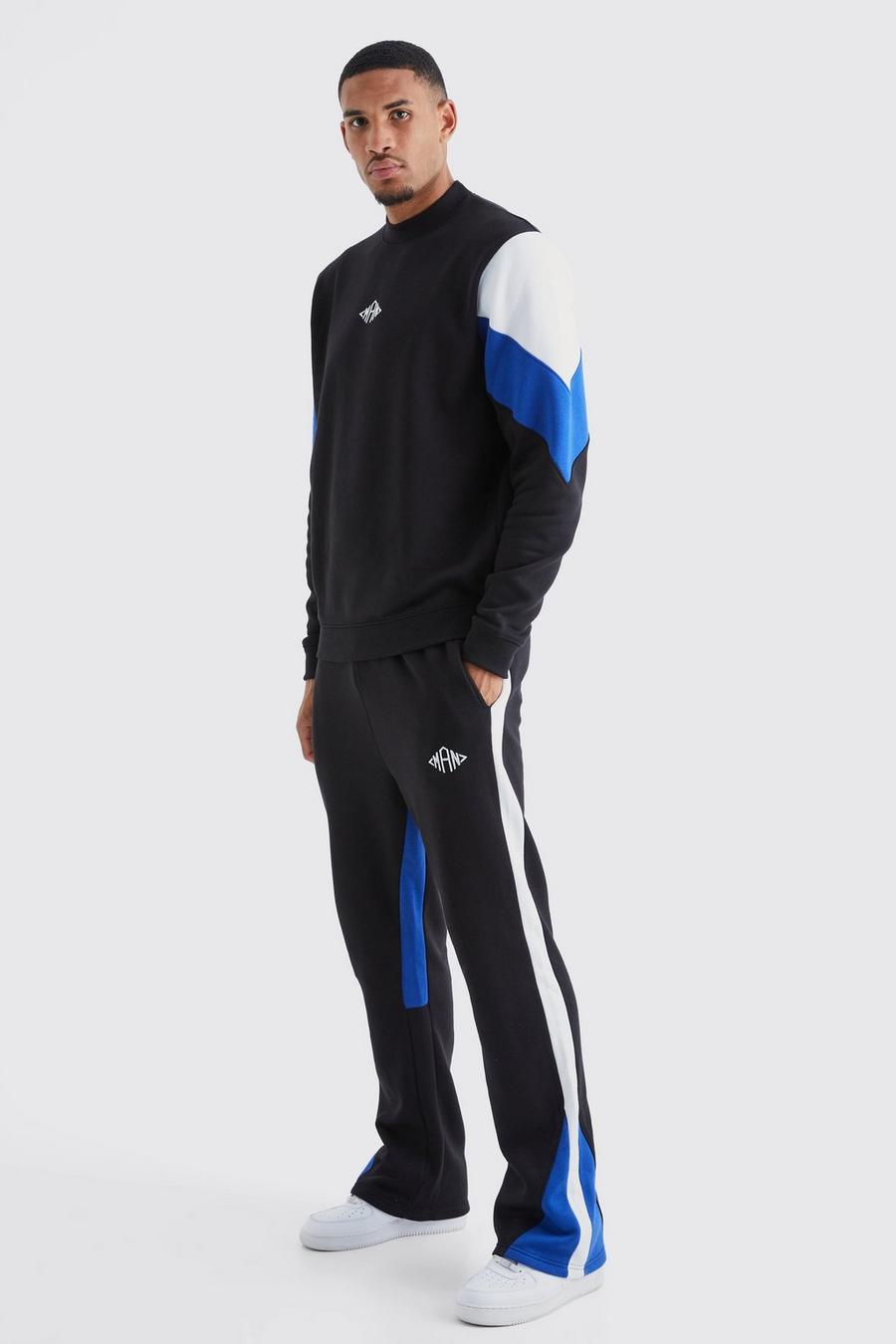 Tall Man Colorblock Sweatshirt-Trainingsanzug, Cobalt image number 1