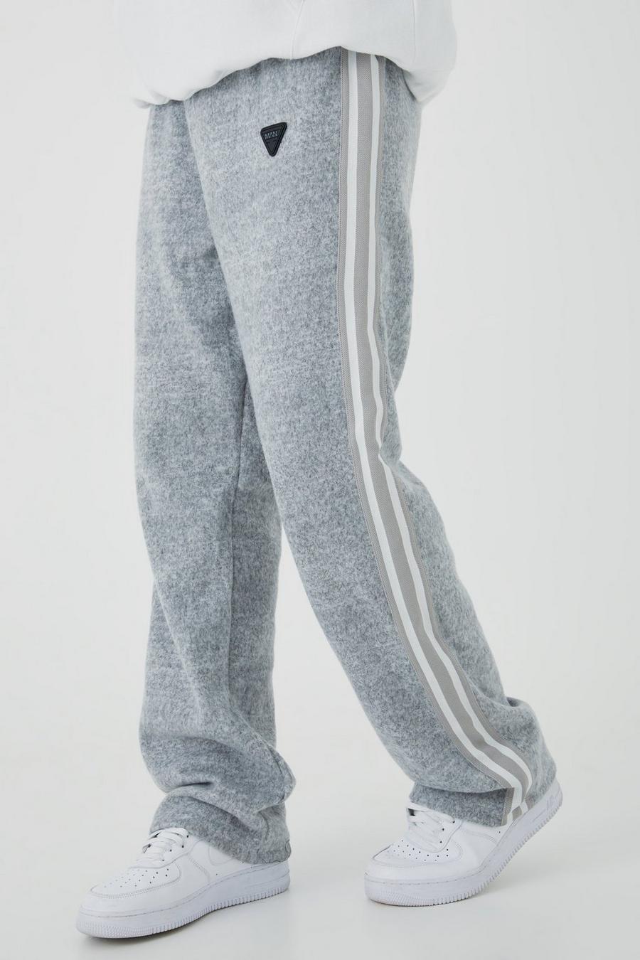 Grey marl Tall Relaxed Brushed Heavyweight Taped Jogger  image number 1