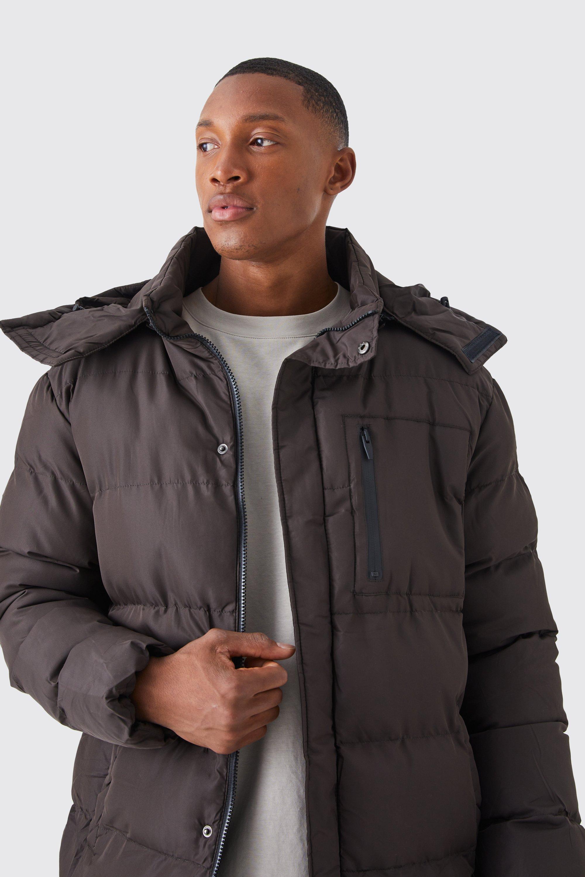 Hooded Puffer Jacket - Dark Chocolate