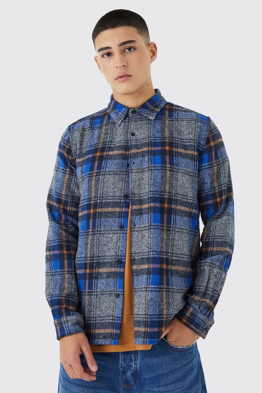Charcoal Longsleeve Check Flannel Overshirt