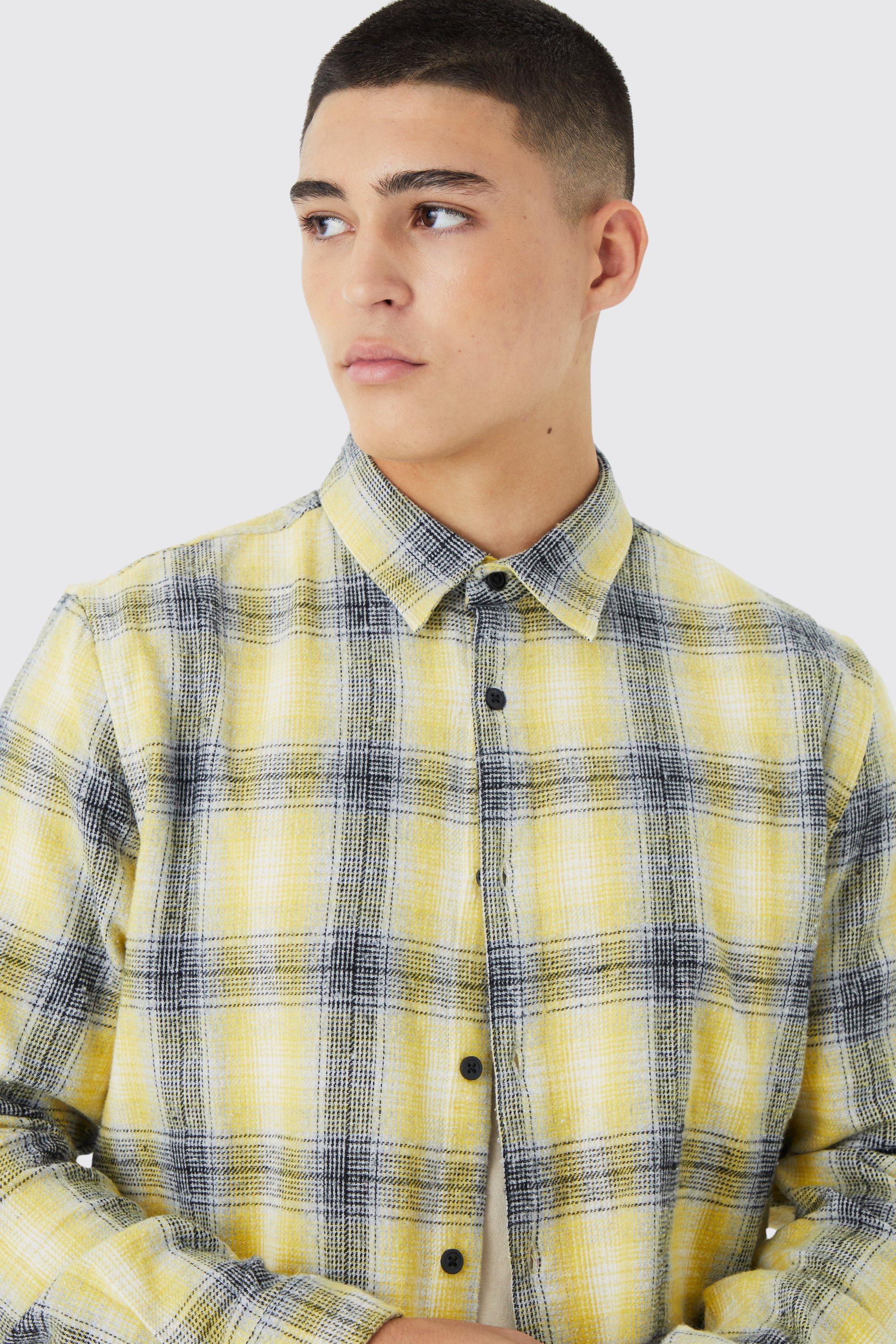 Mens yellow flannel jacket best sale