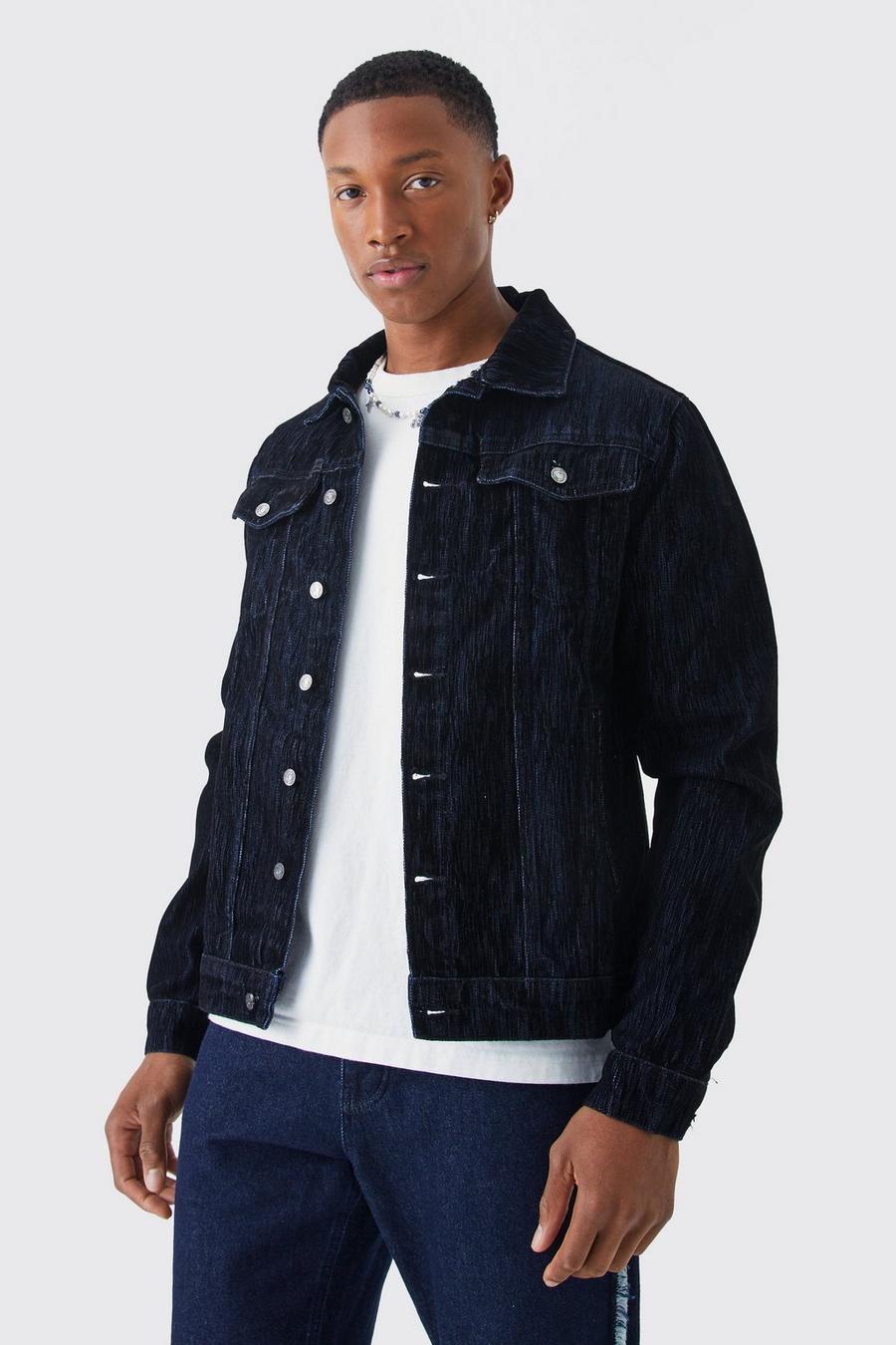 True black Jeansjacka i borstad jeans med regular fit image number 1