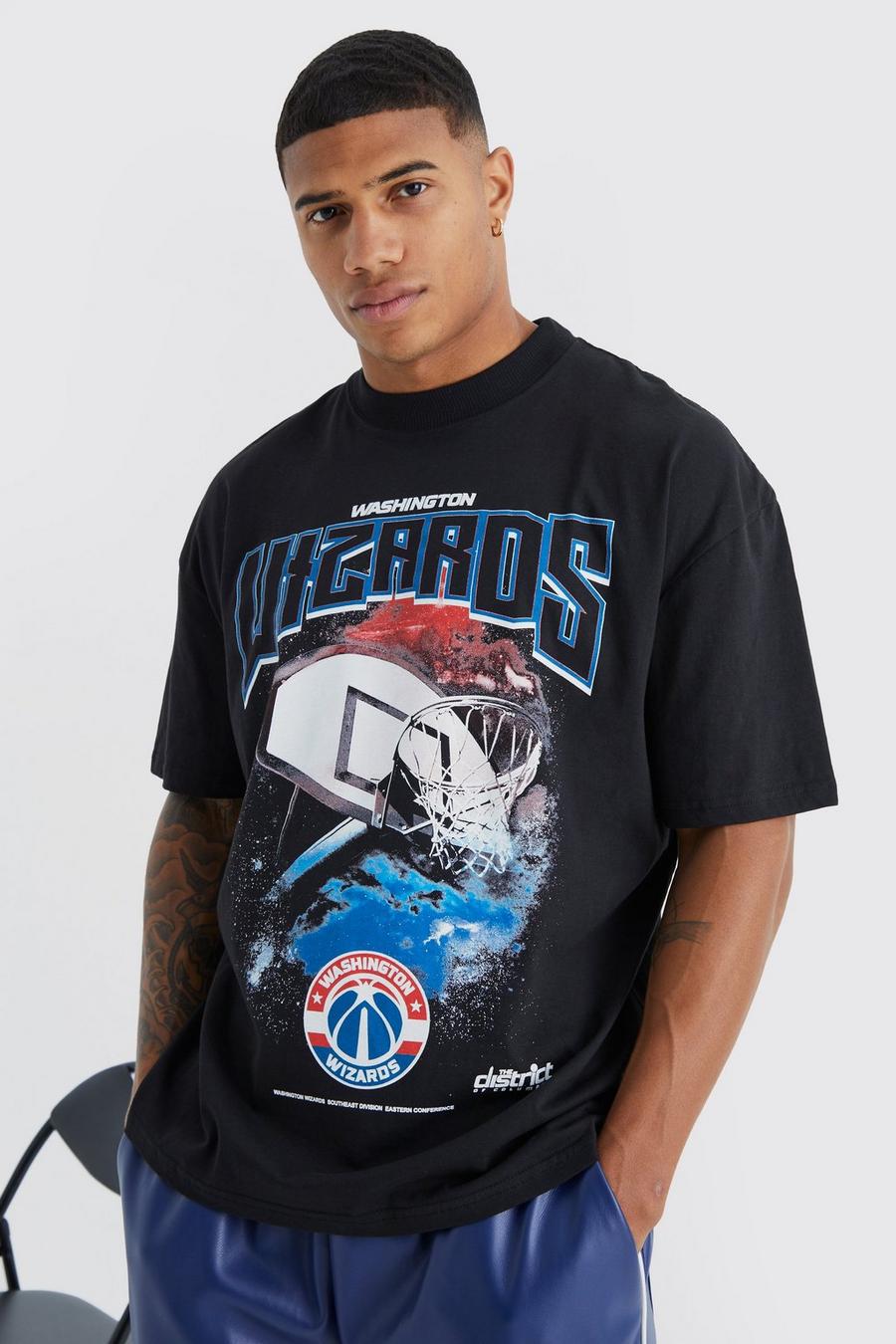 Black svart Washington Wizards NBA License T Shirt