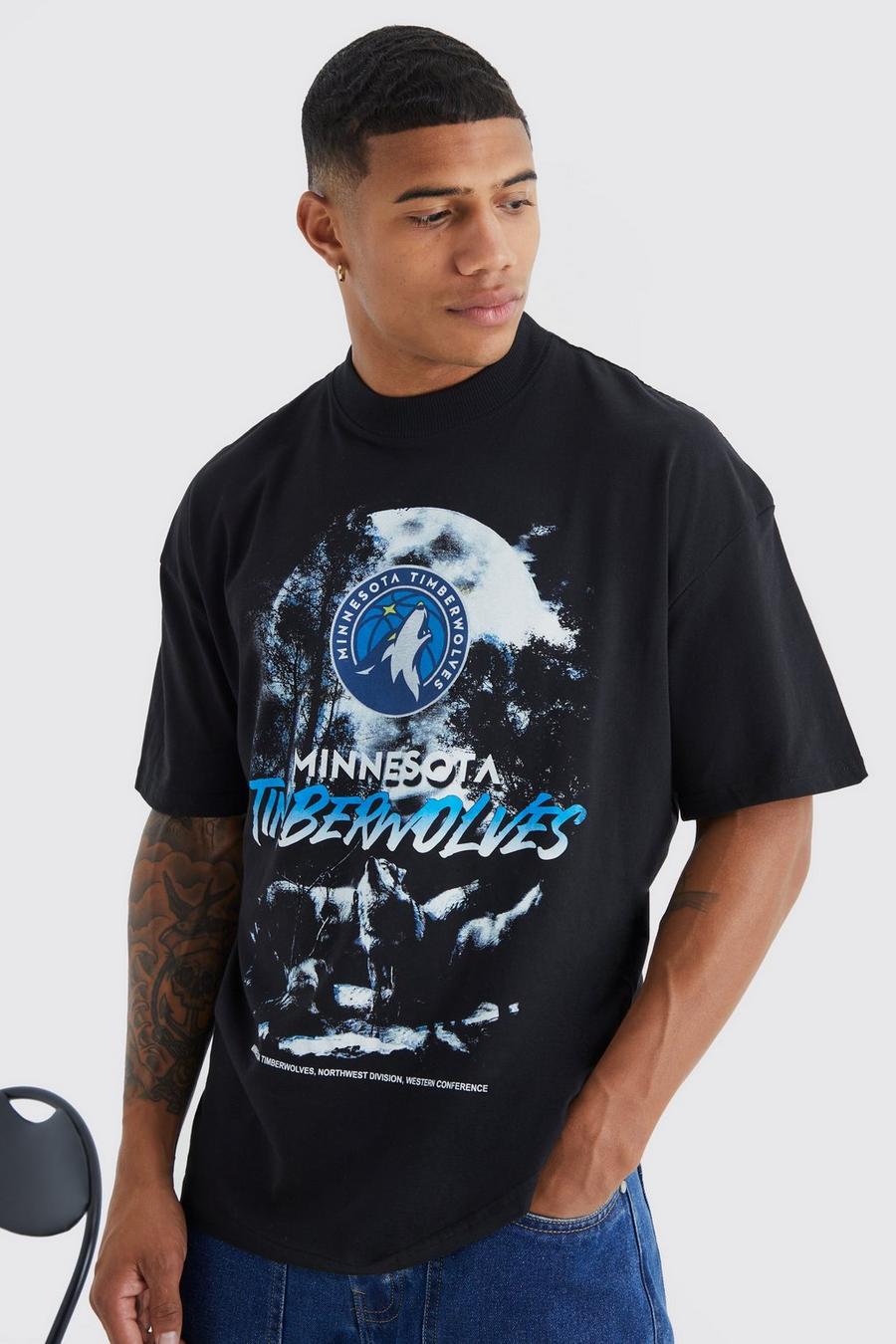 Black Minnesota Timberwolves NBA License T Shirt