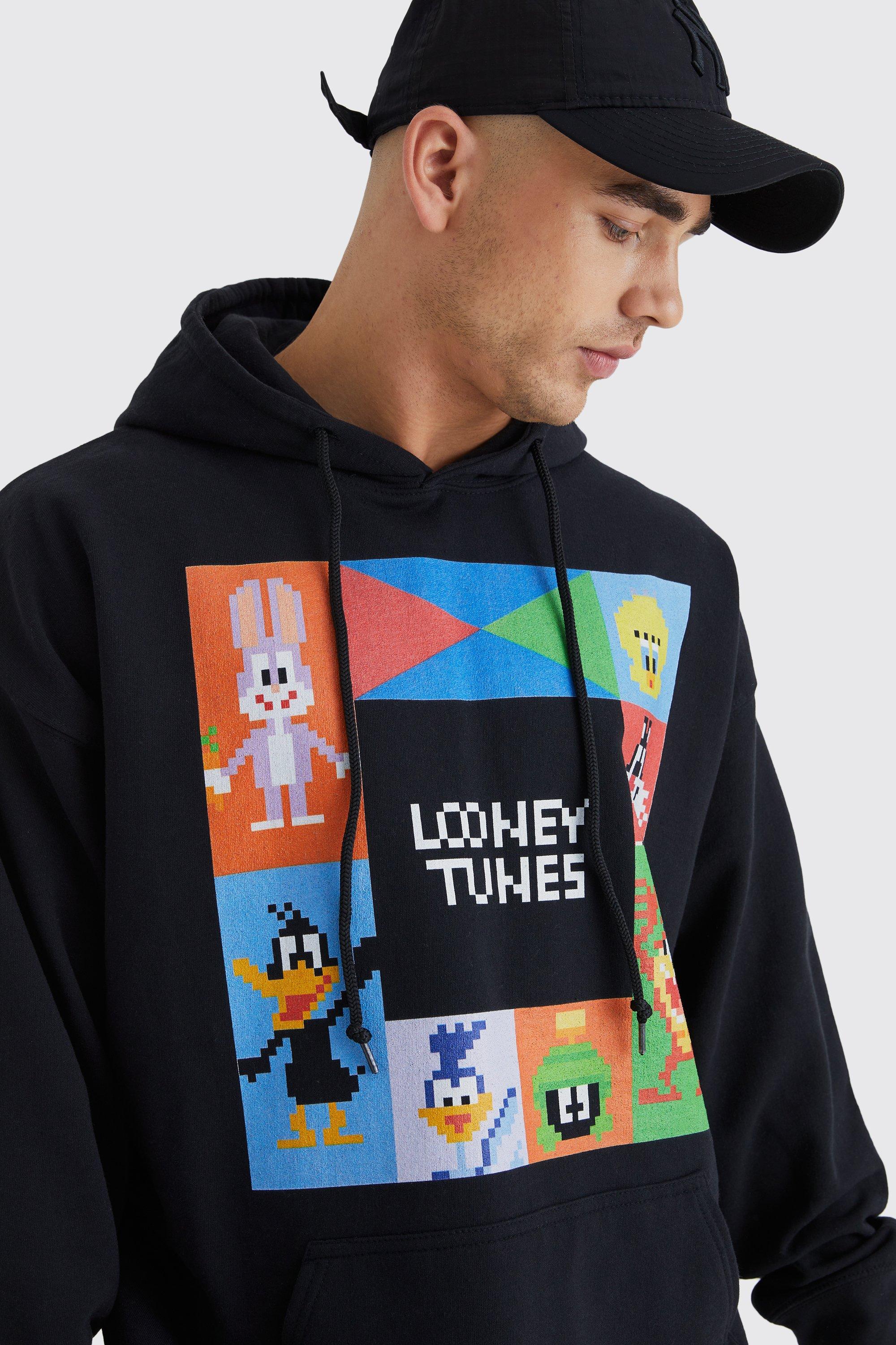 Oversized Pixel Looney Tunes License Hoodie boohoo