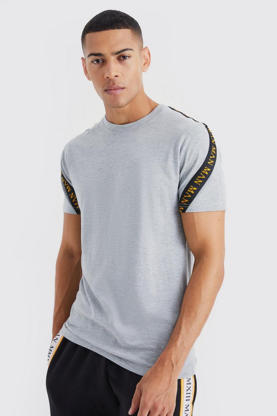 T-shirt cintré à bandes latérales - MAN, Grey marl gris