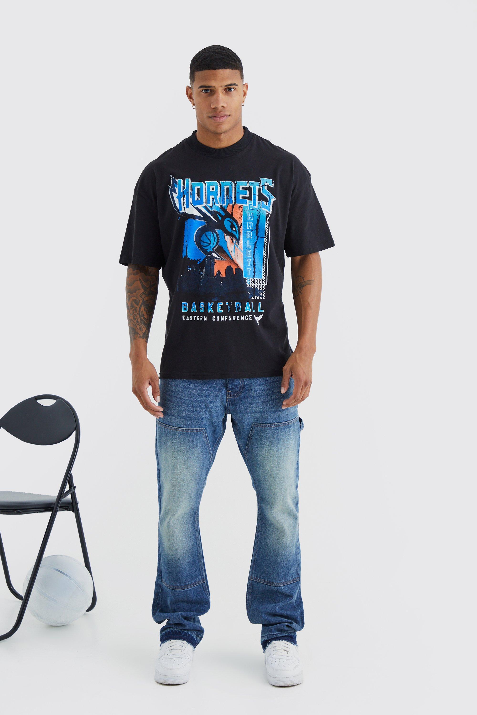 NBA Charlotte Hornets Basketball Throwback Long Sleeve Shirt Size Medium