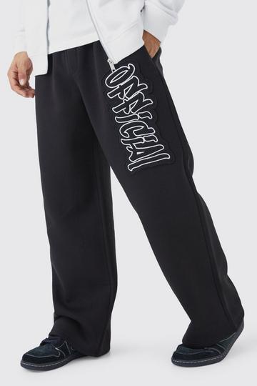 Official Applique Wide Width Sweatpant black