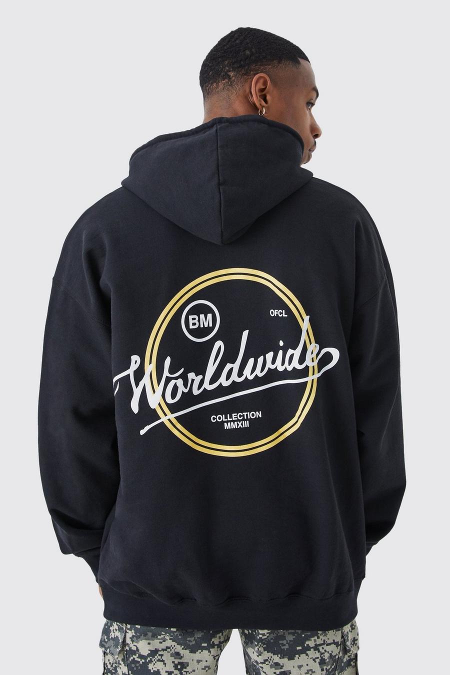 Black Worldwide Oversize hoodie image number 1