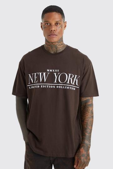 Oversized New York Graphic T-Shirt chocolate