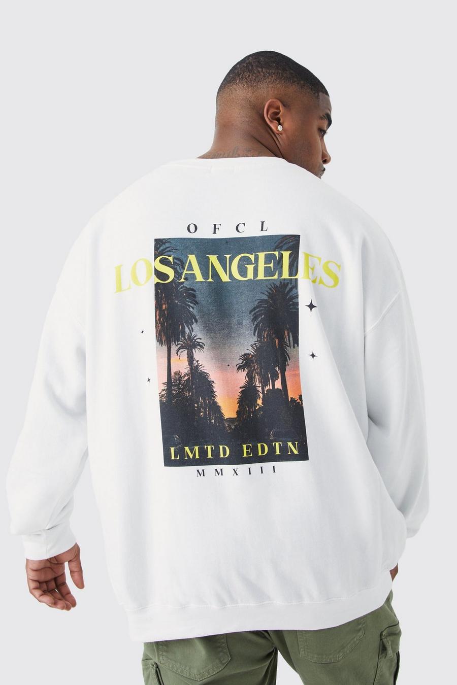 White Plus Oversized Los Angeles Sweatshirt image number 1
