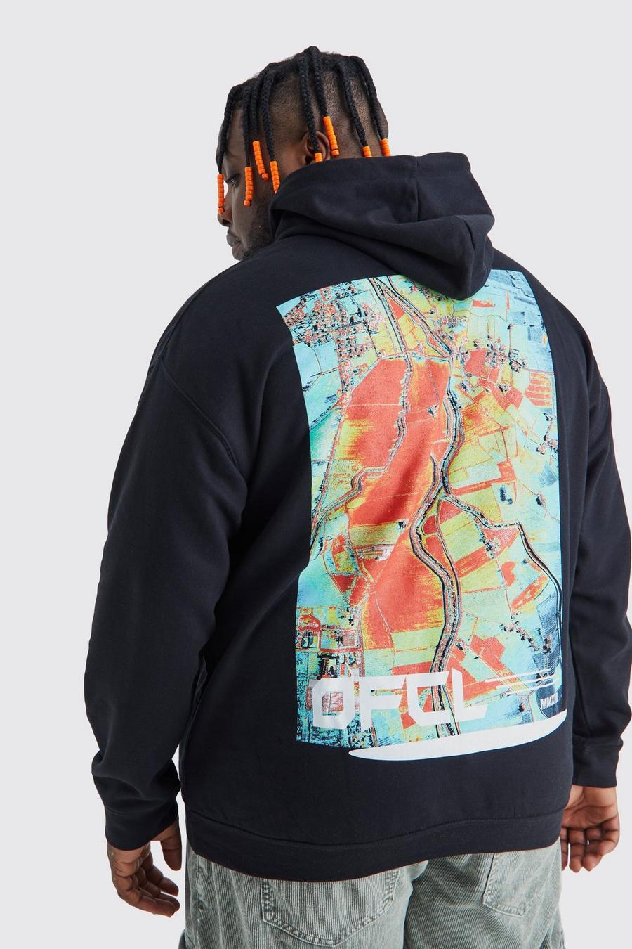 Black Plus Oversized Ofcl Graphic Hoodie image number 1