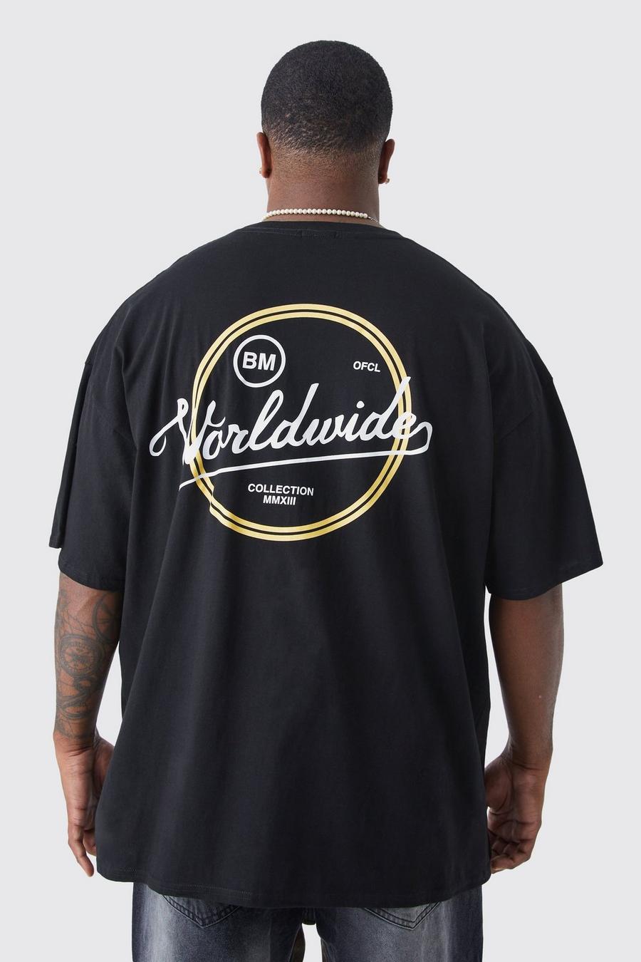 Black noir Plus Oversized Worldwide T-Shirt