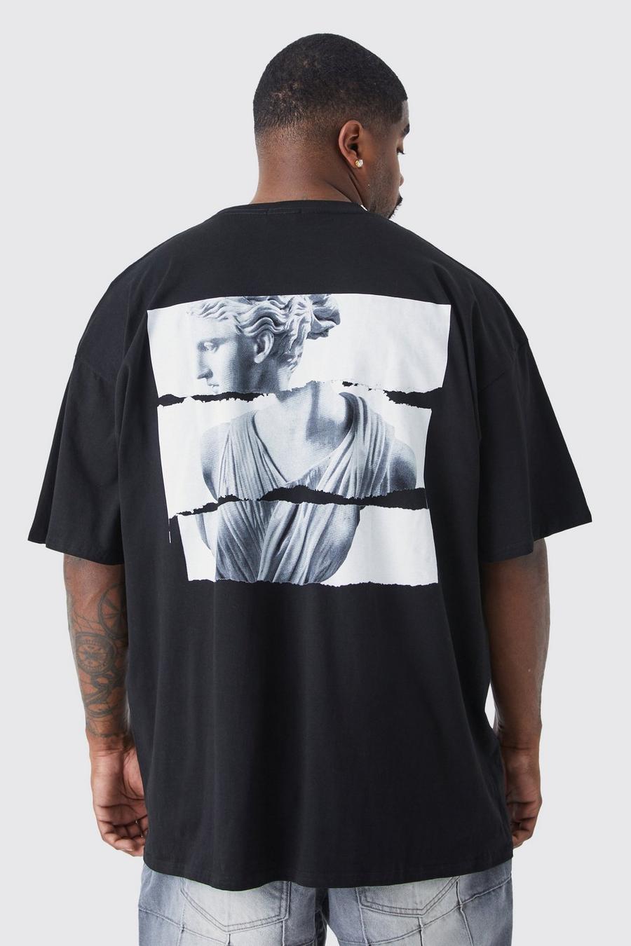 Black Plus Oversized Statue Graphic T-shirt
