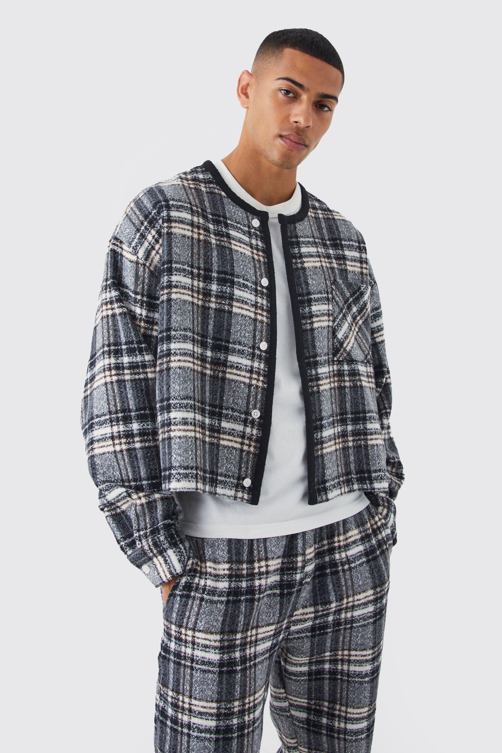 Plaid bomber clearance jacket