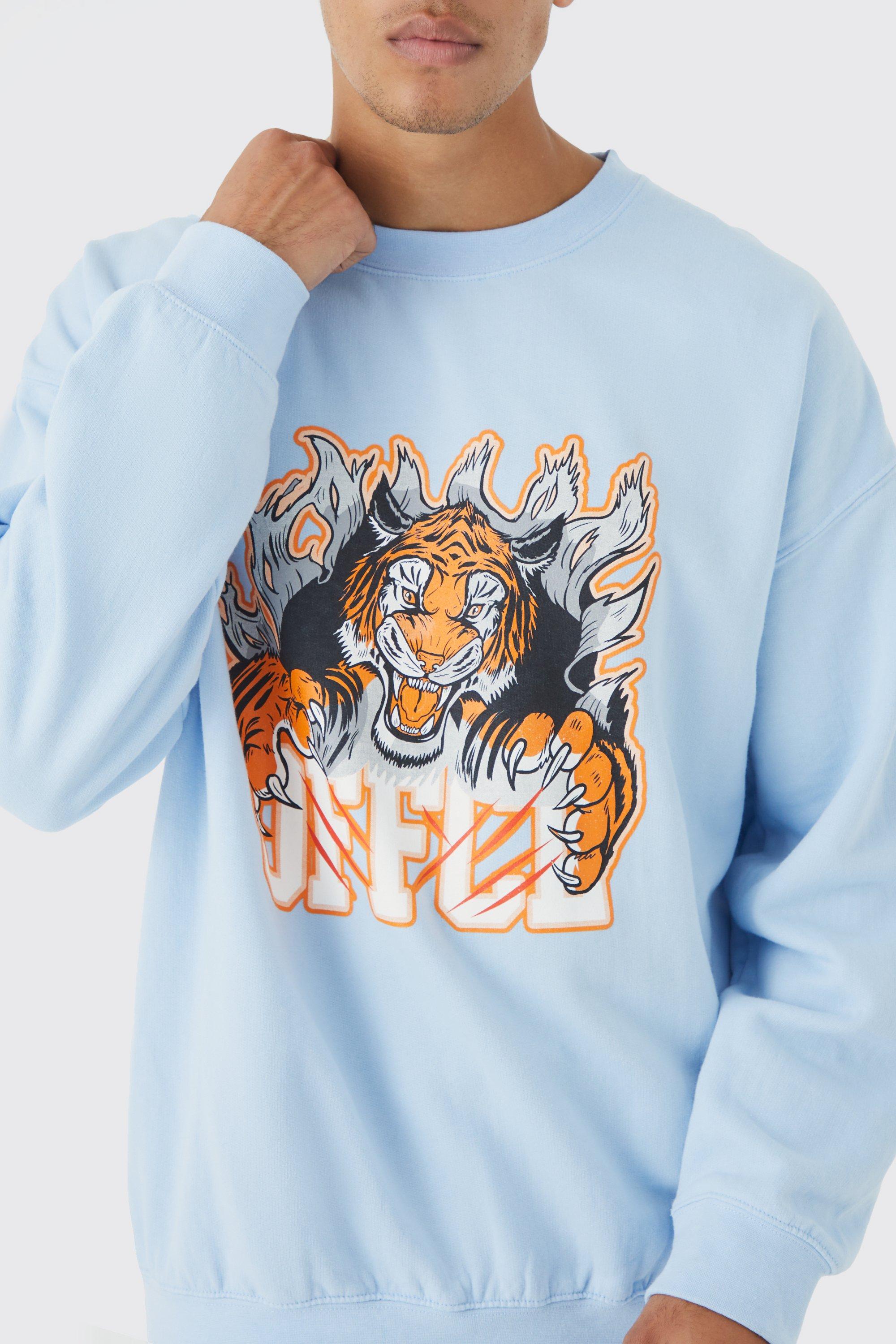 Tiger Detail Sweatshirt Red