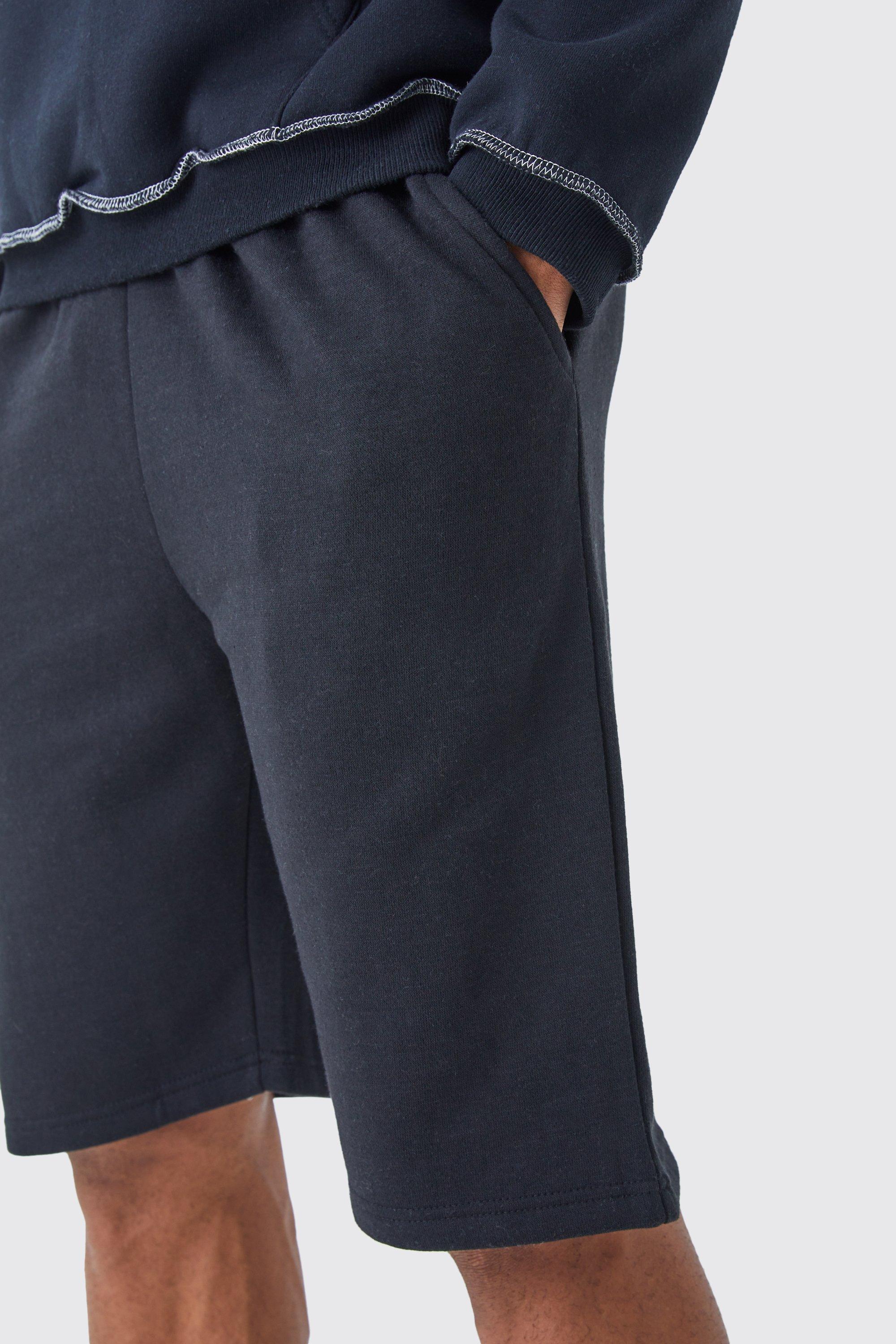 Mens long cheap cotton shorts