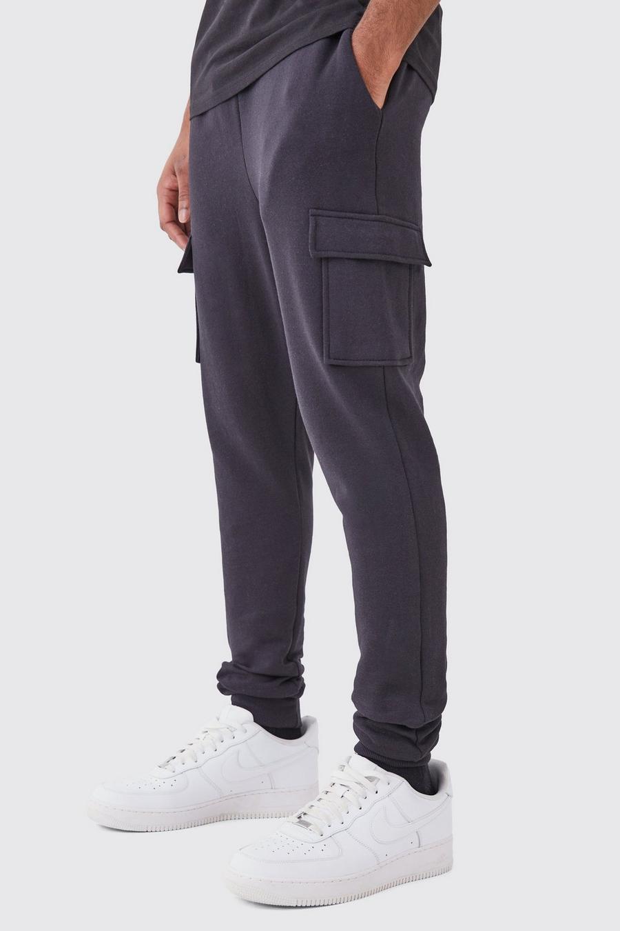 Black Tall Skinny Fit Cargo Jogger image number 1