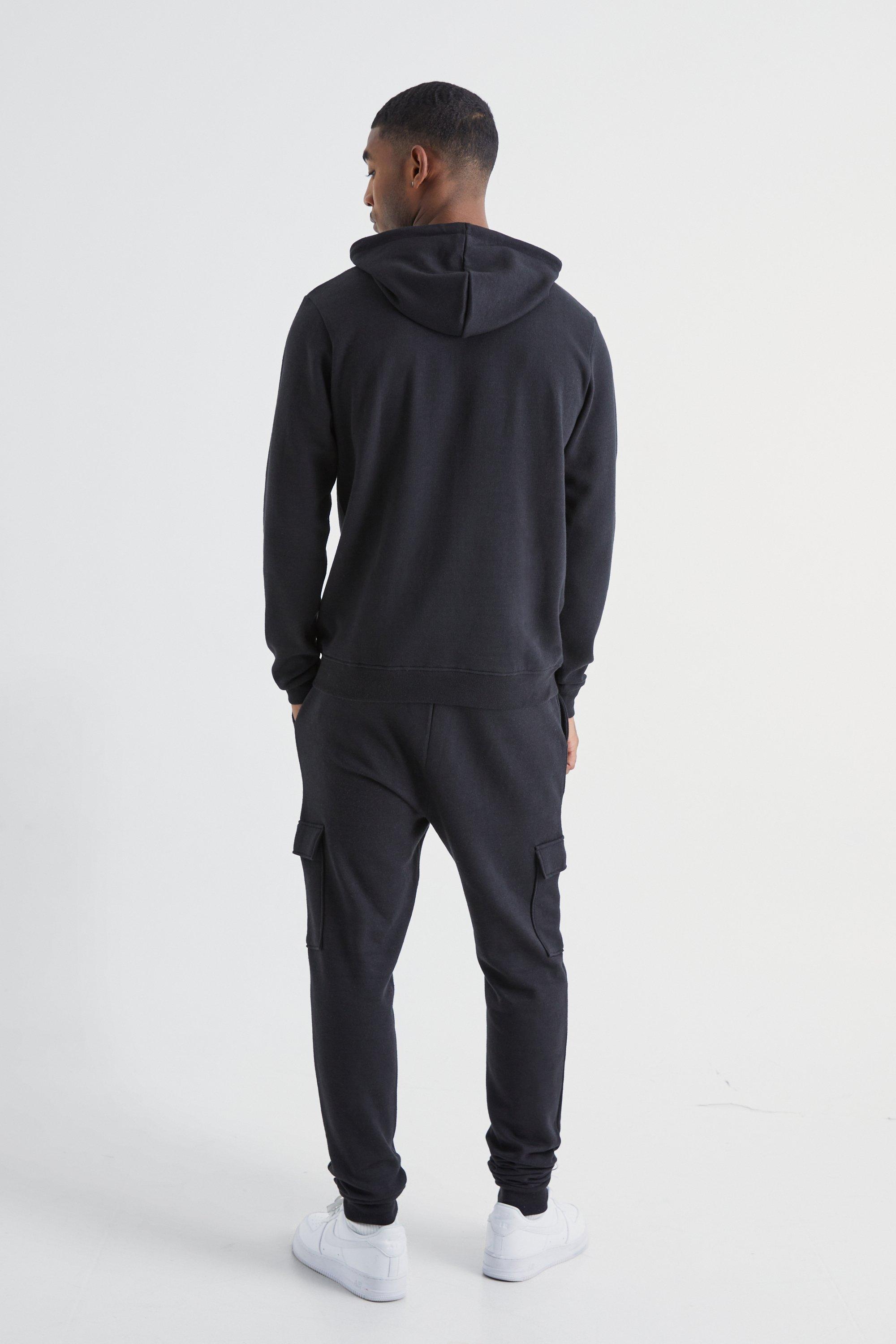 Slim fit black online hoodie