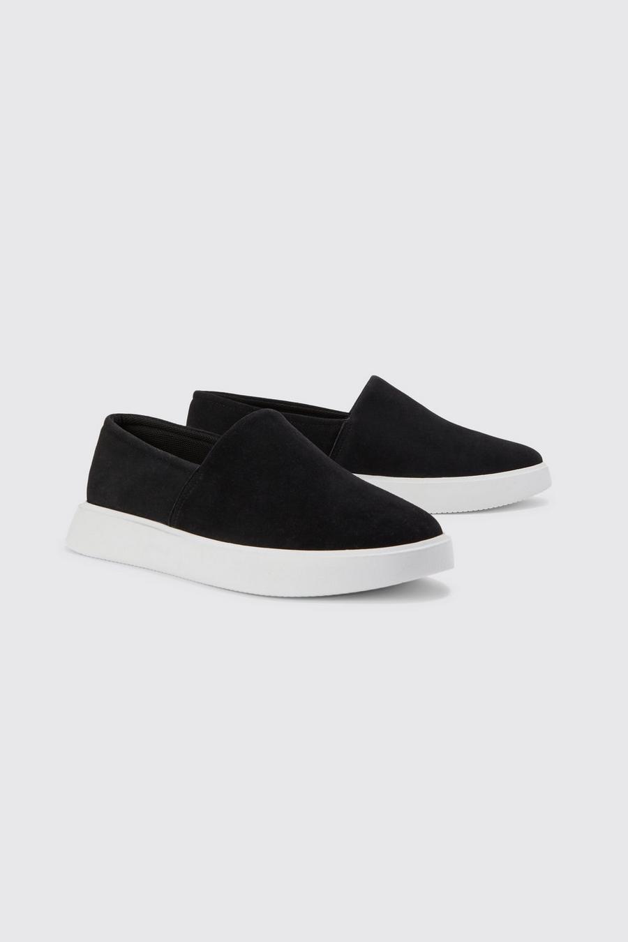 Black svart Chunky Faux Suede Loafer