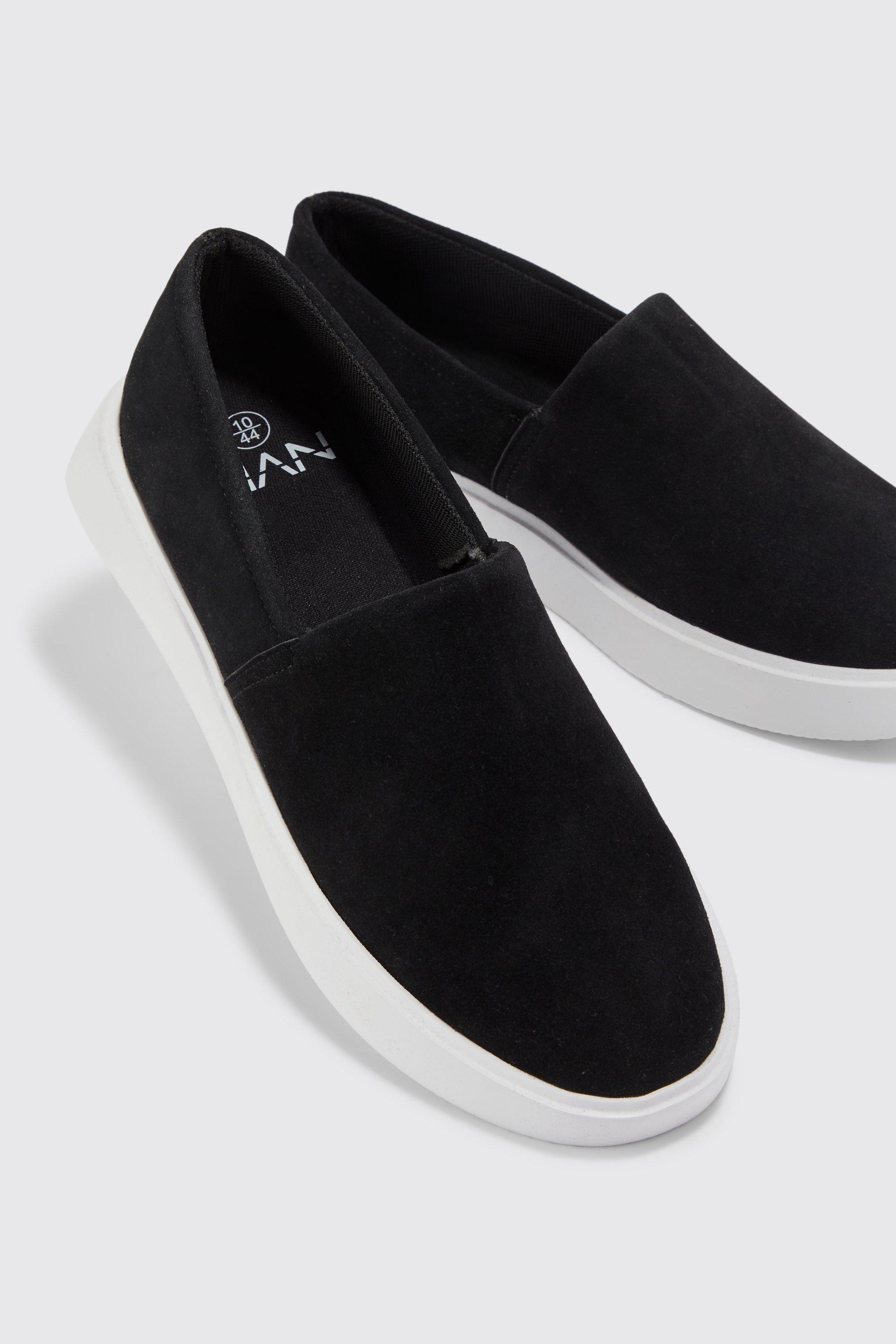 Faux suede store slip on sneakers