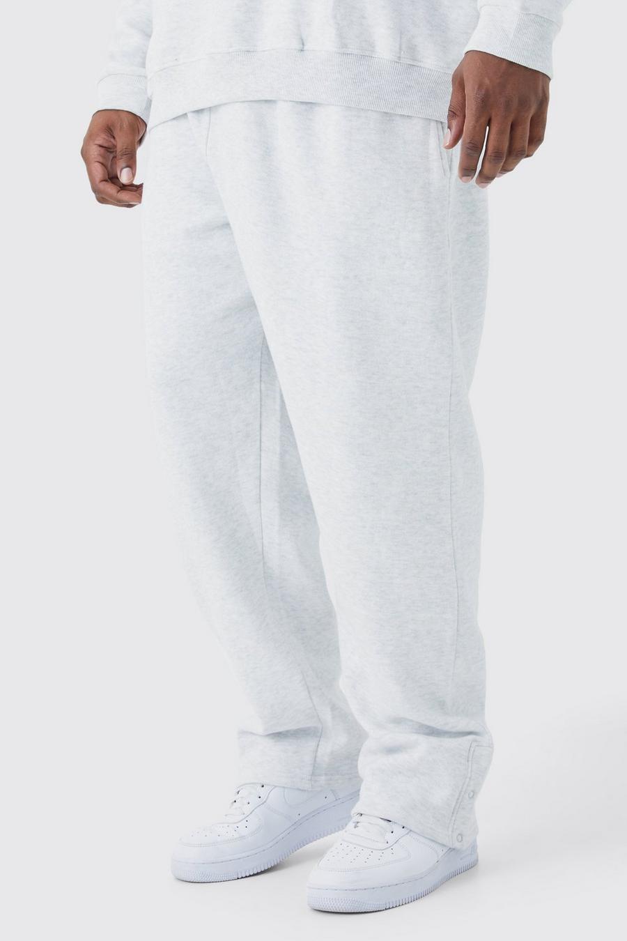 Pantaloni tuta Plus Size con spacco sul fondo, Grey marl