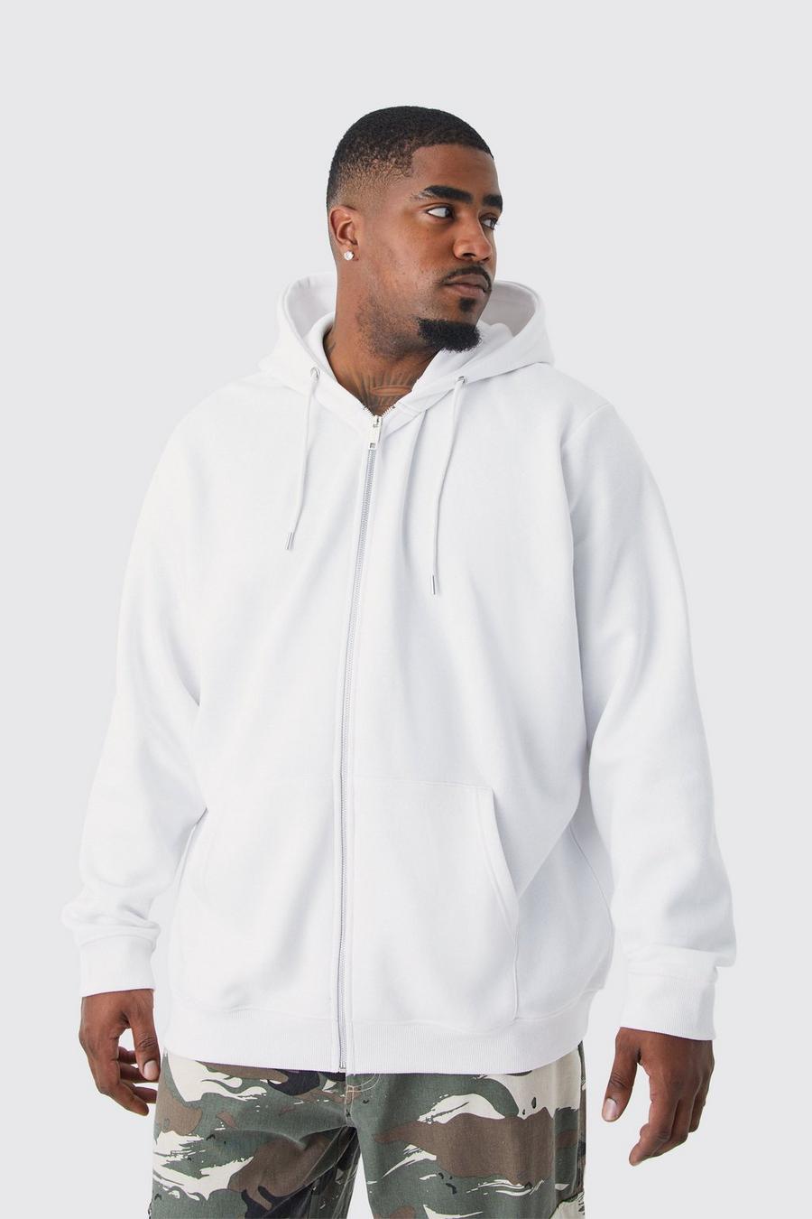 White bianco Plus Basic Zip Through Hoodie 