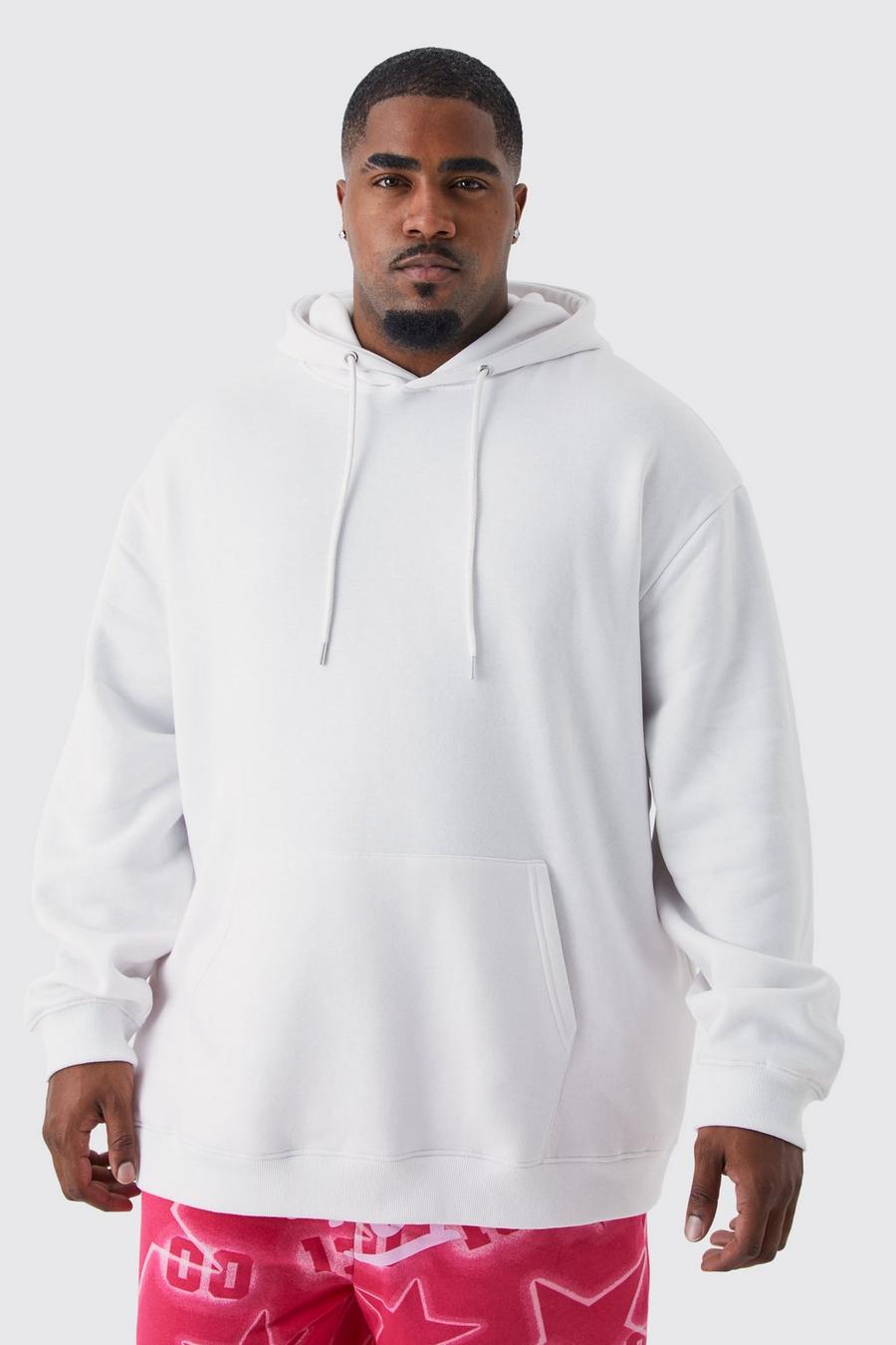 White Plus Oversized Basic Hoodie 