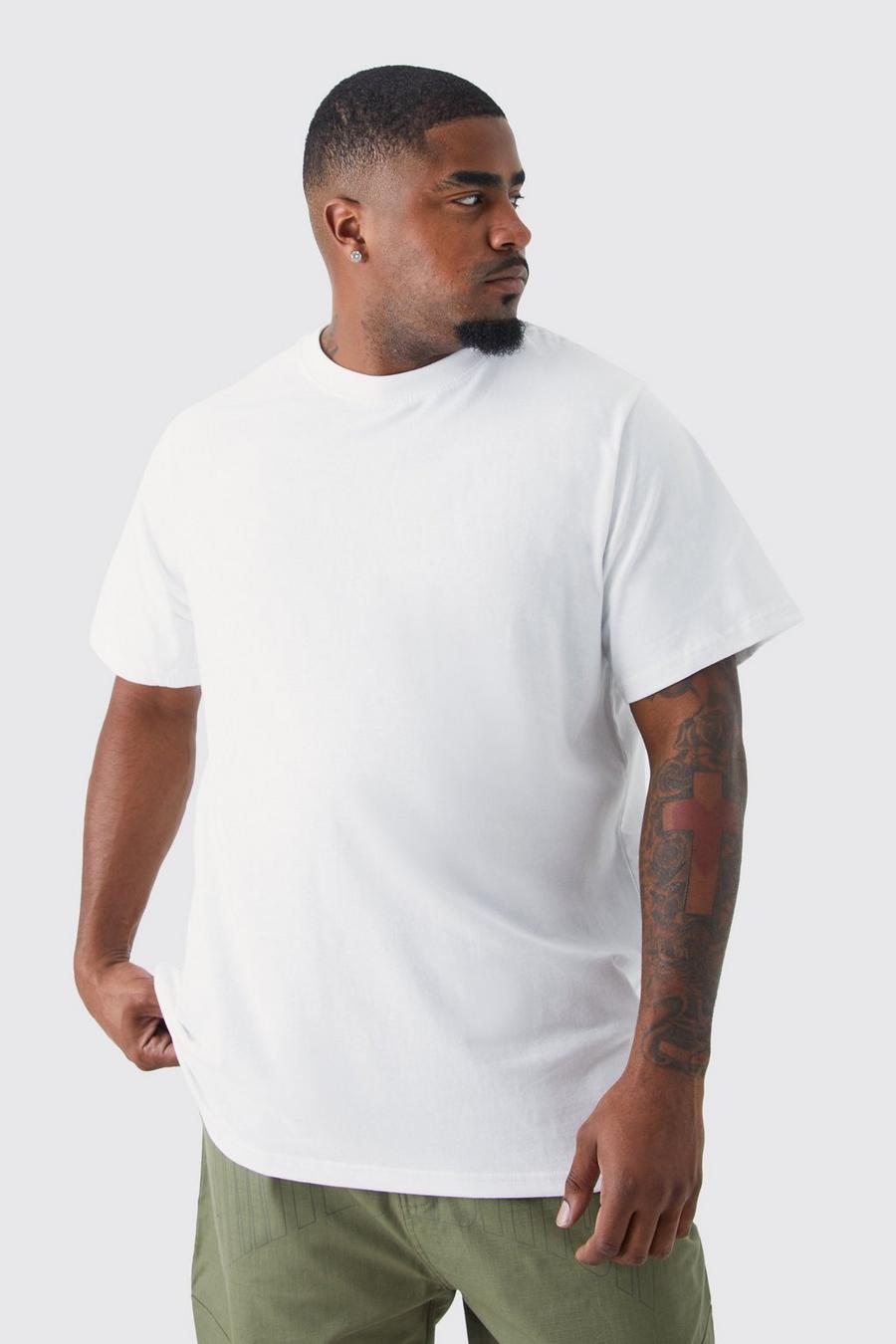 T-shirt Plus Size Slim Fit, White image number 1